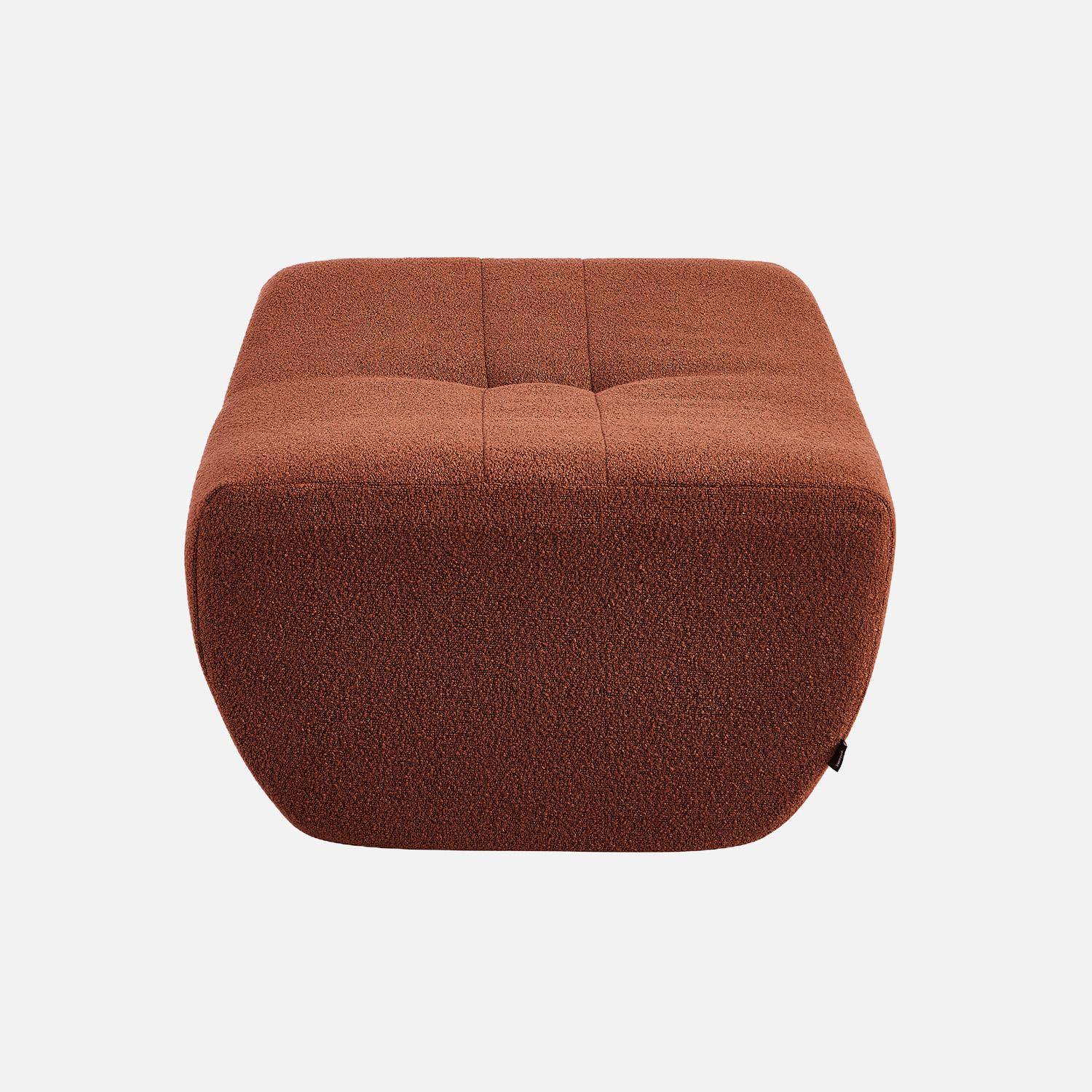 Puf, reposapiés para sillón Sokol con tejido bouclé texturizado Terracotta - 88x70x35 cm,sweeek,Photo4