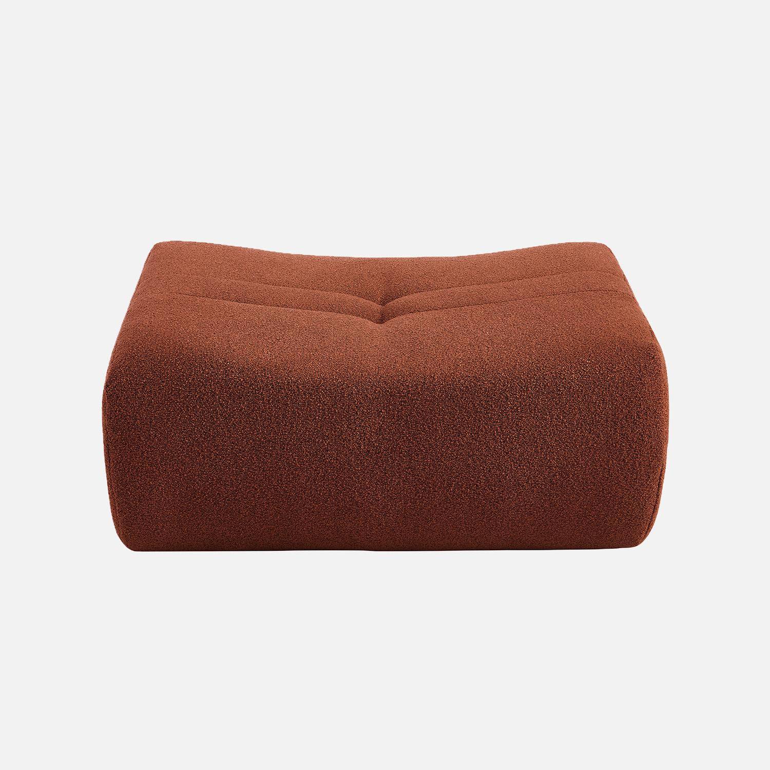 Pouf, repose-pieds pour chauffeuse Sokol bouclette texturée terracotta - Sokol Photo2