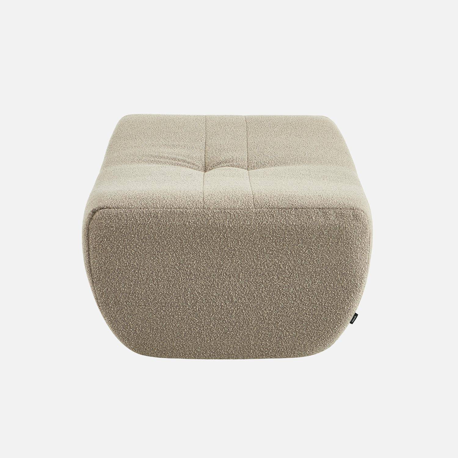 Pouf, repose-pieds pour chauffeuse Sokol bouclette texturée beige - Sokol Photo3