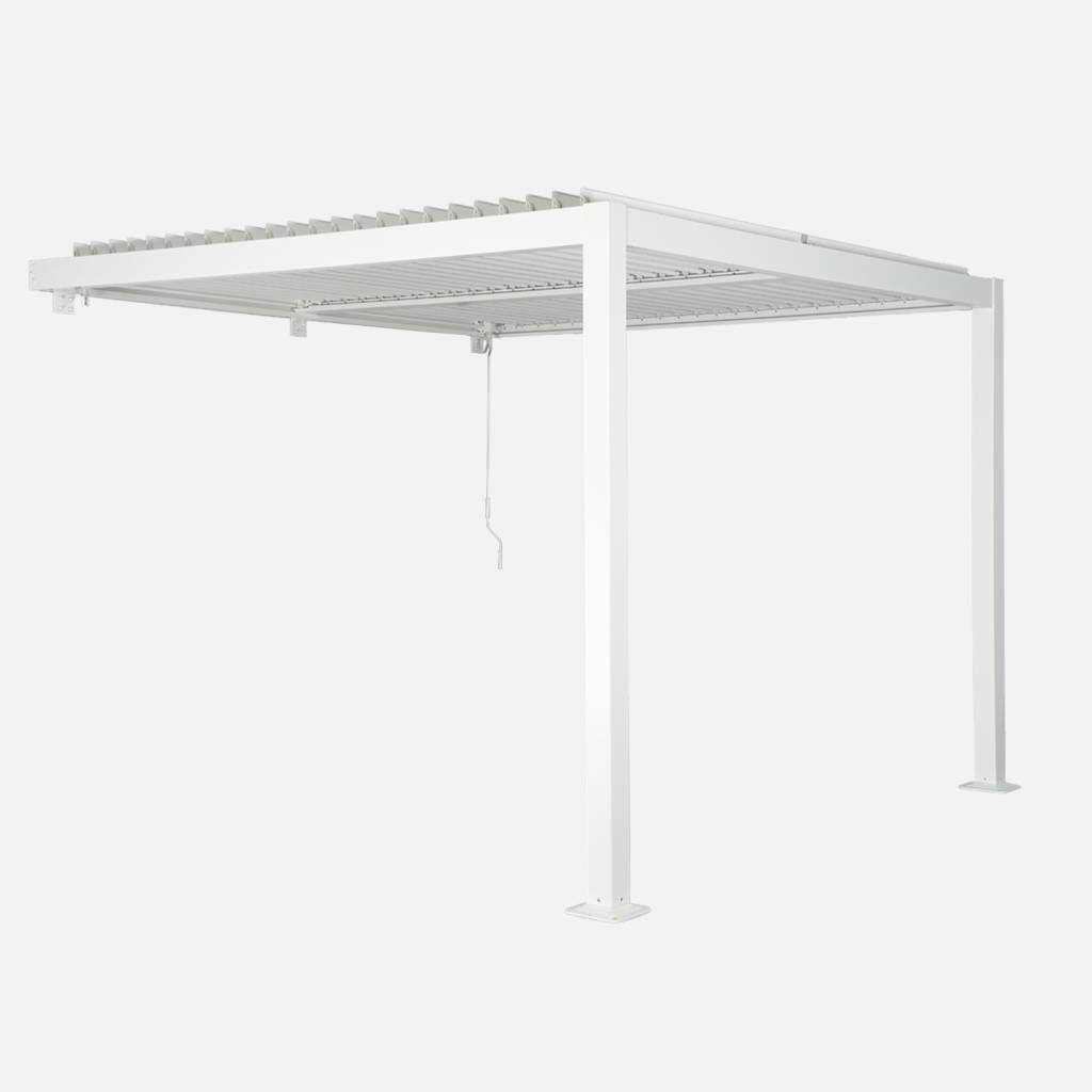 Pergola bioclimatique aluminium adossée 3x3m blanc
