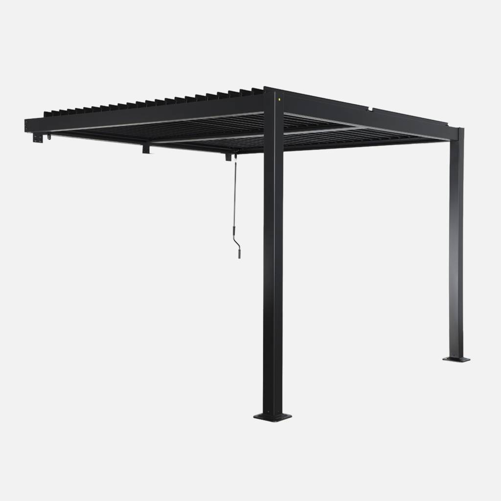 Pergola bioclimatique aluminium adossée 3x3m noir