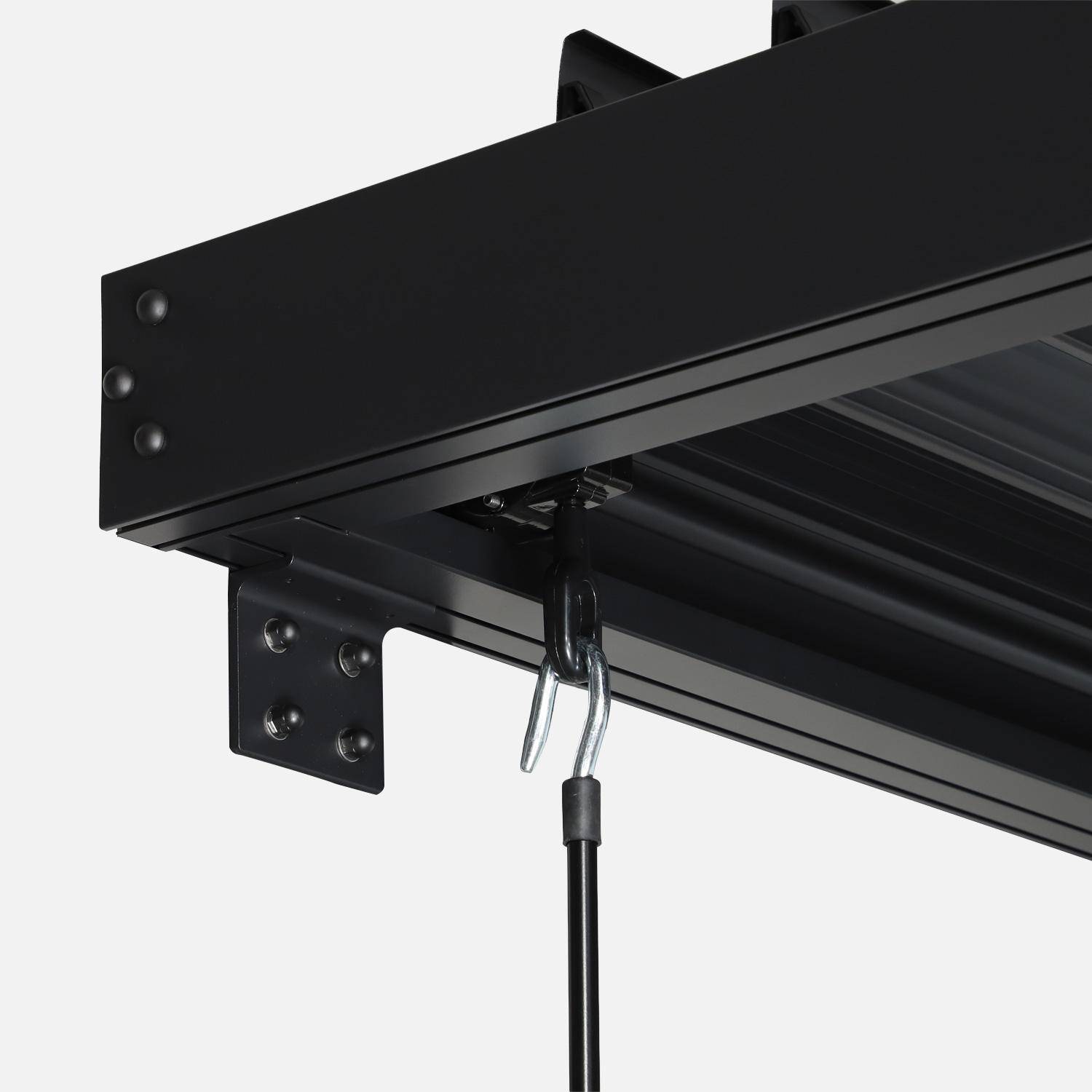 Pergola bioclimatique aluminium adossée lames orientables 3x3m Palace noir,sweeek,Photo4