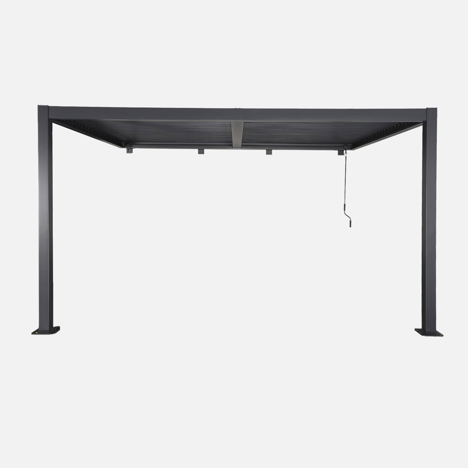 Pergola bioclimatique aluminium adossée lames orientables 4x3m anthracite Palace Photo3