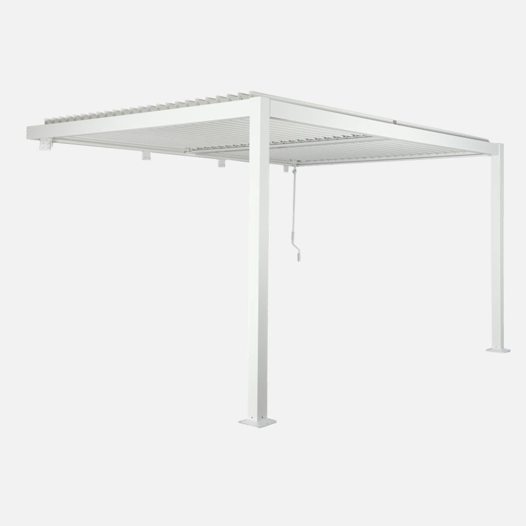 Pergola bioclimatique aluminium adossée 4x3m blanc