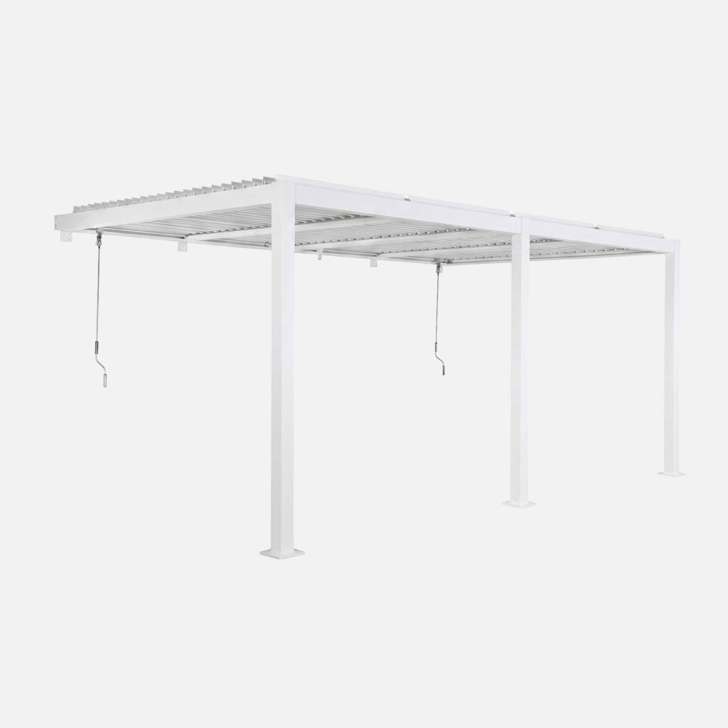 Pergola bioclimatique aluminium adossée 5x3m blanc