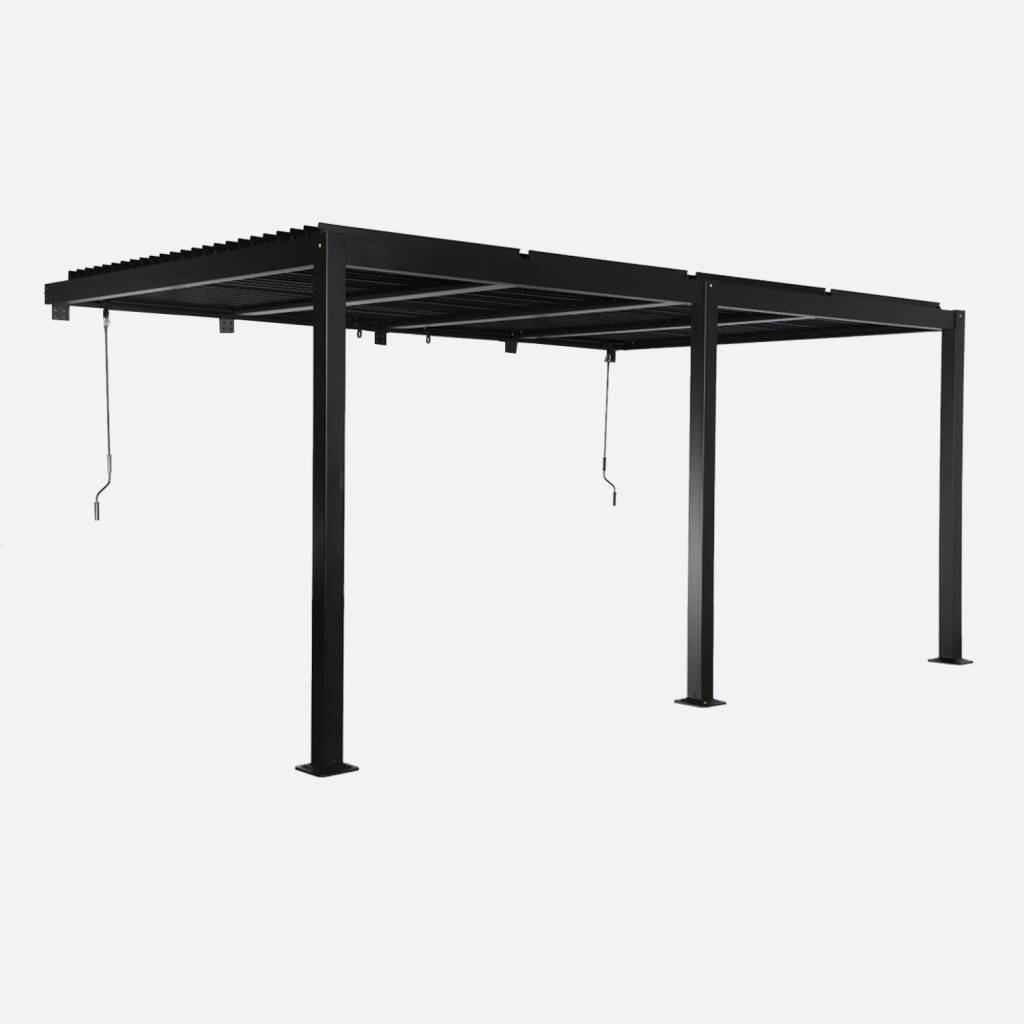 Pergola bioclimatique aluminium adossée 5x3m noir