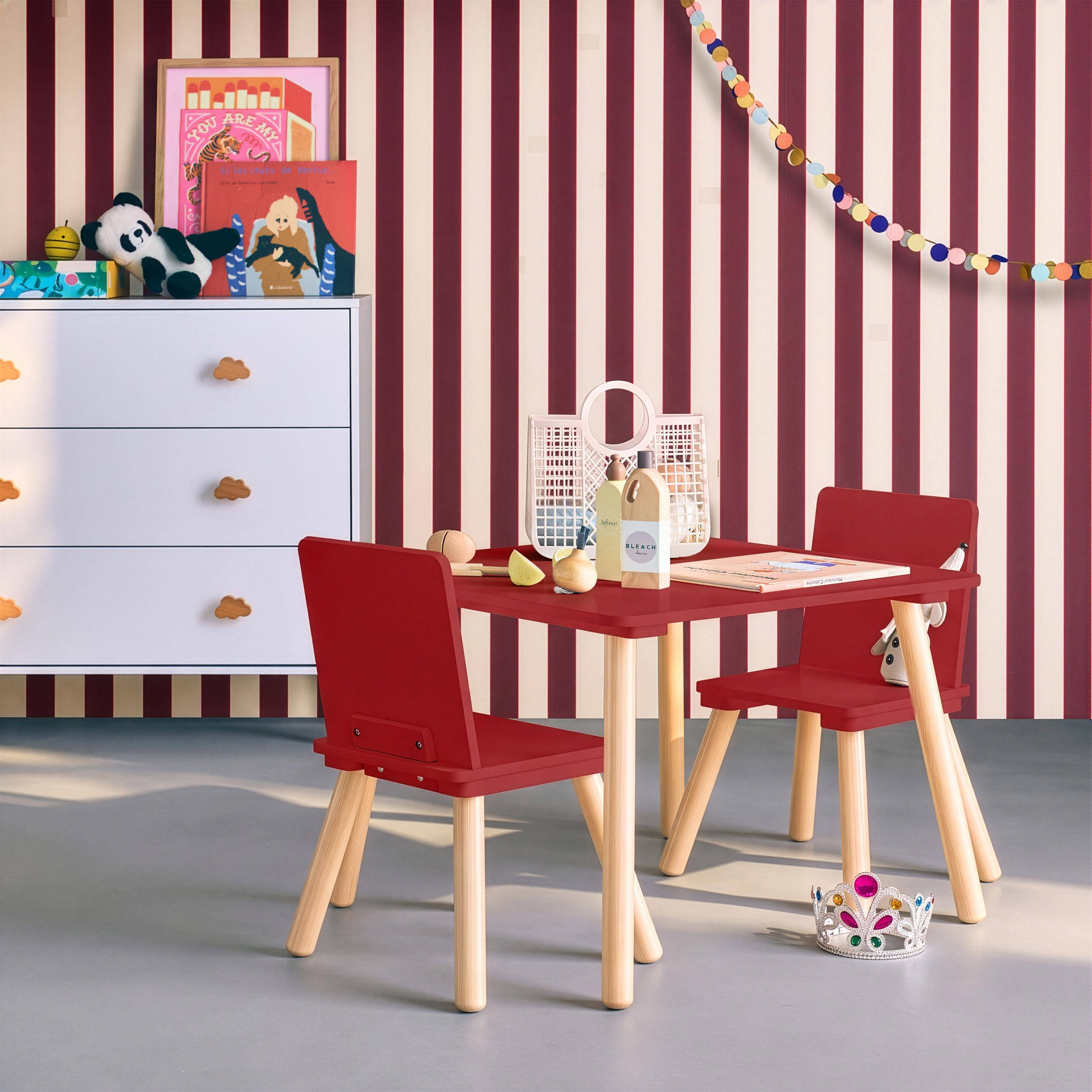 Set tavolo e 2 sedie per bambini Terracotta - 60x60x44 cm Photo1