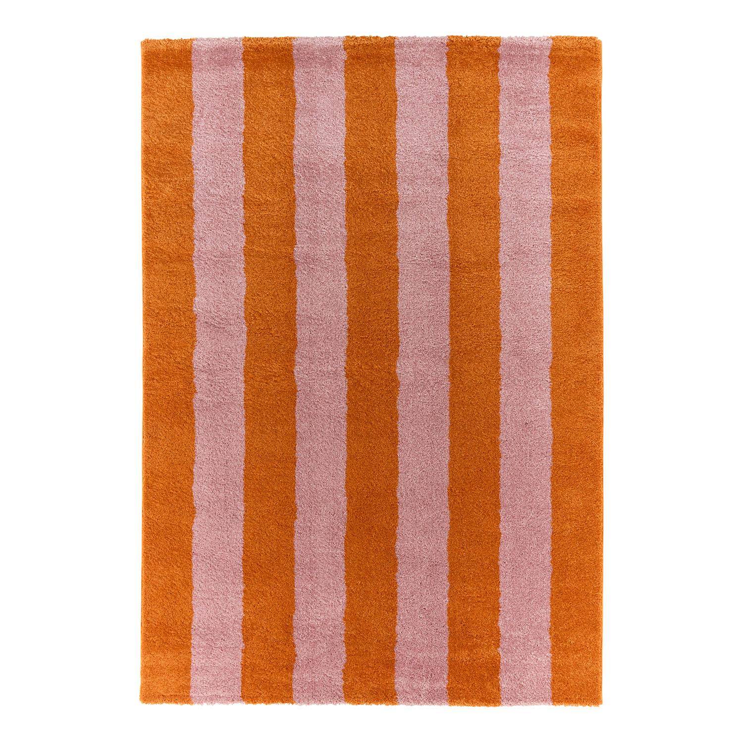 Tapis intérieur rayures orange et rose 80x140cm - Pablo Photo3