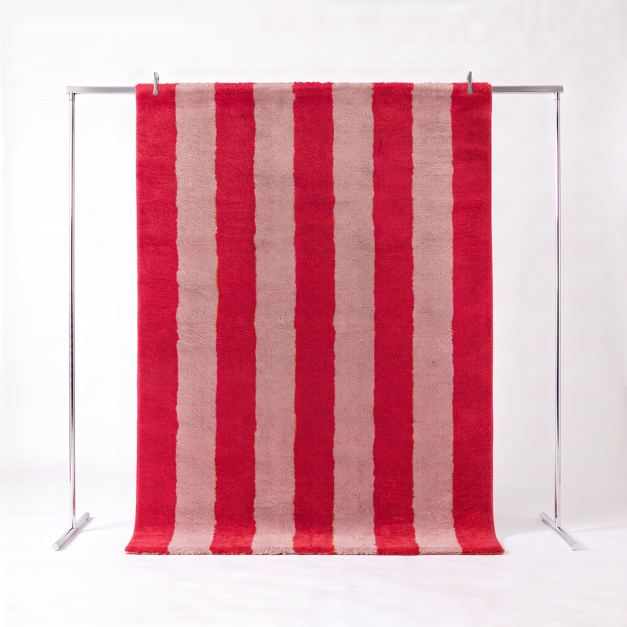 Binnen tapijt met rode en roze strepen 80x140cm - Pablo Photo1