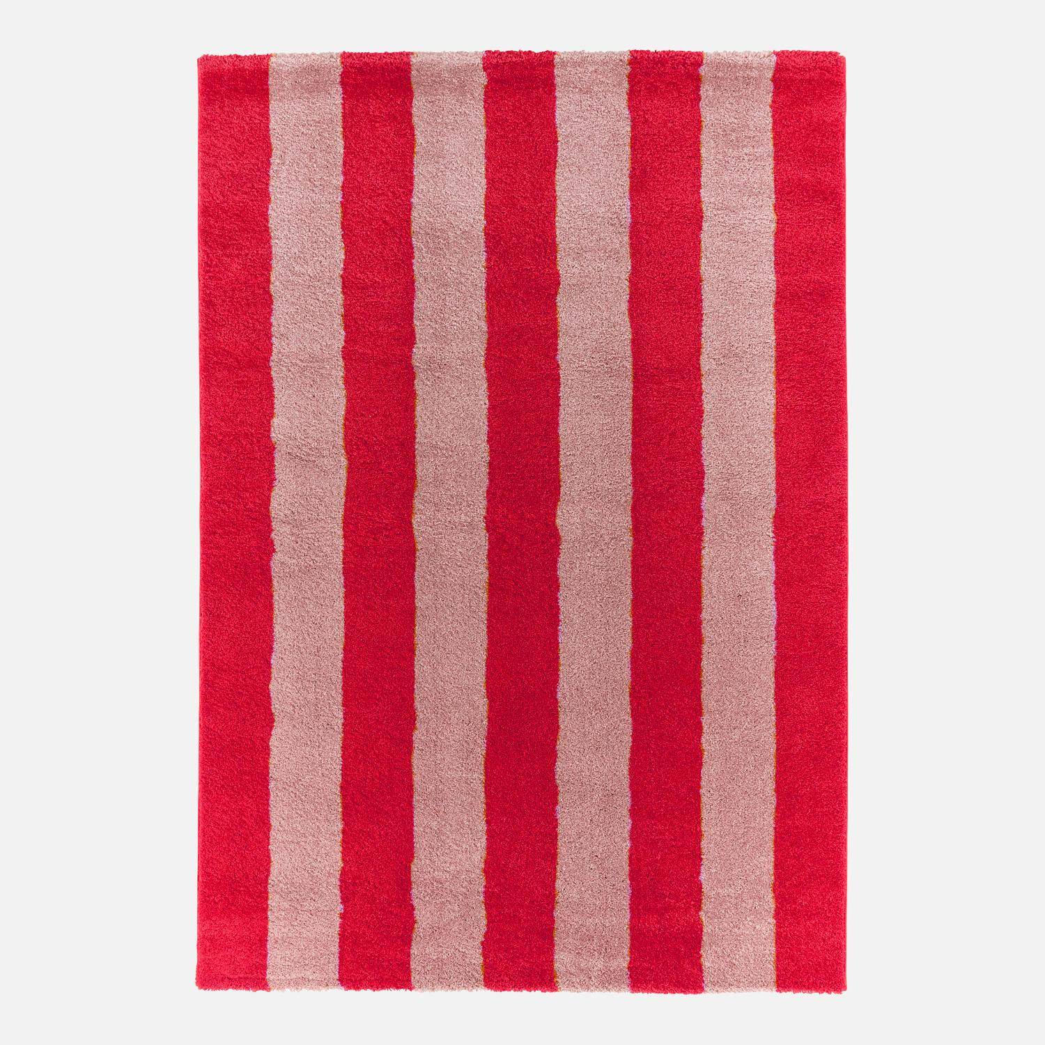 Innenteppich mit roten und rosa Streifen 160x230 cm - Pablo Photo2