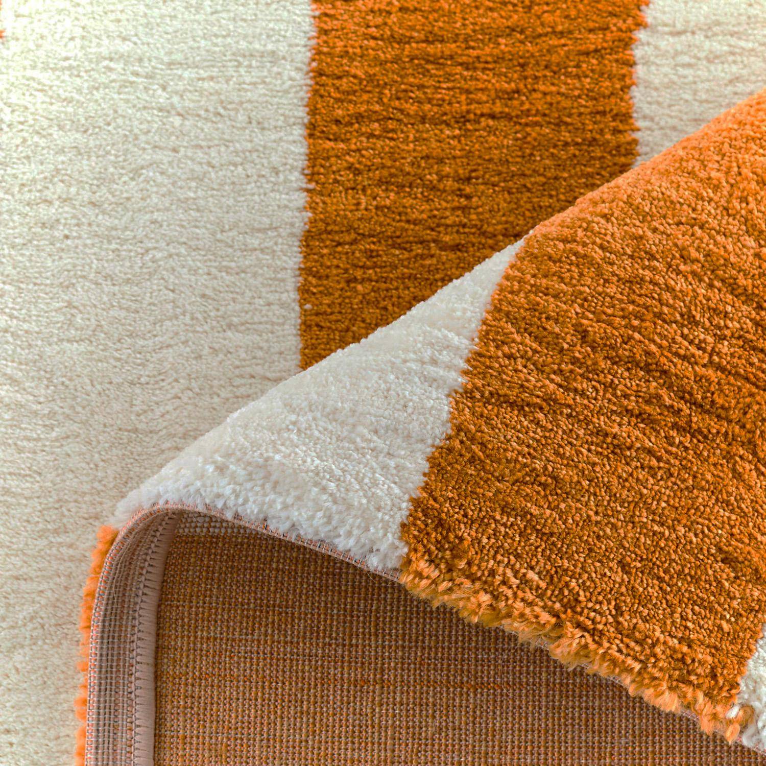 Indoor rug with ochre and white stripes 120x160cm - Pablo Photo3
