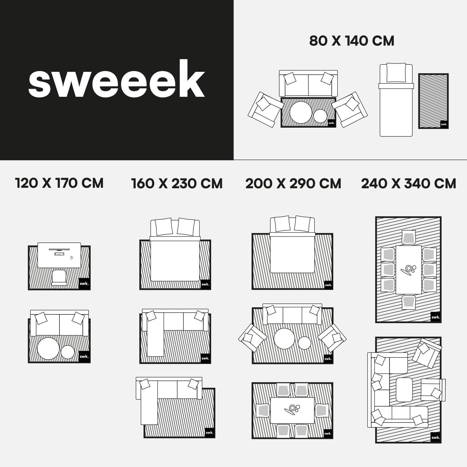 Tapis intérieur rayures marron et blanc 80x140cm - Pablo Photo5