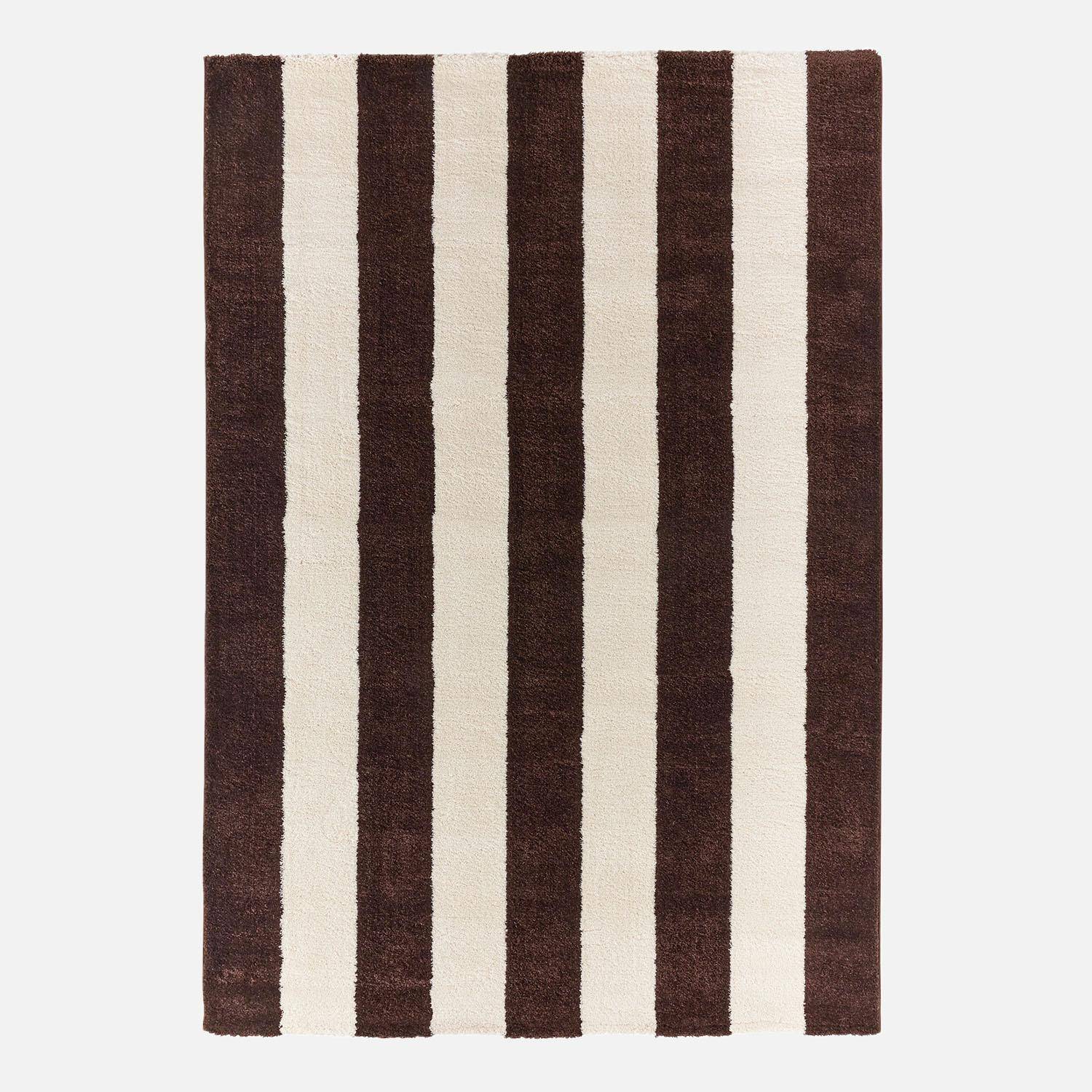 Tapis intérieur rayures marron et blanc 80x140cm - Pablo,sweeek,Photo4