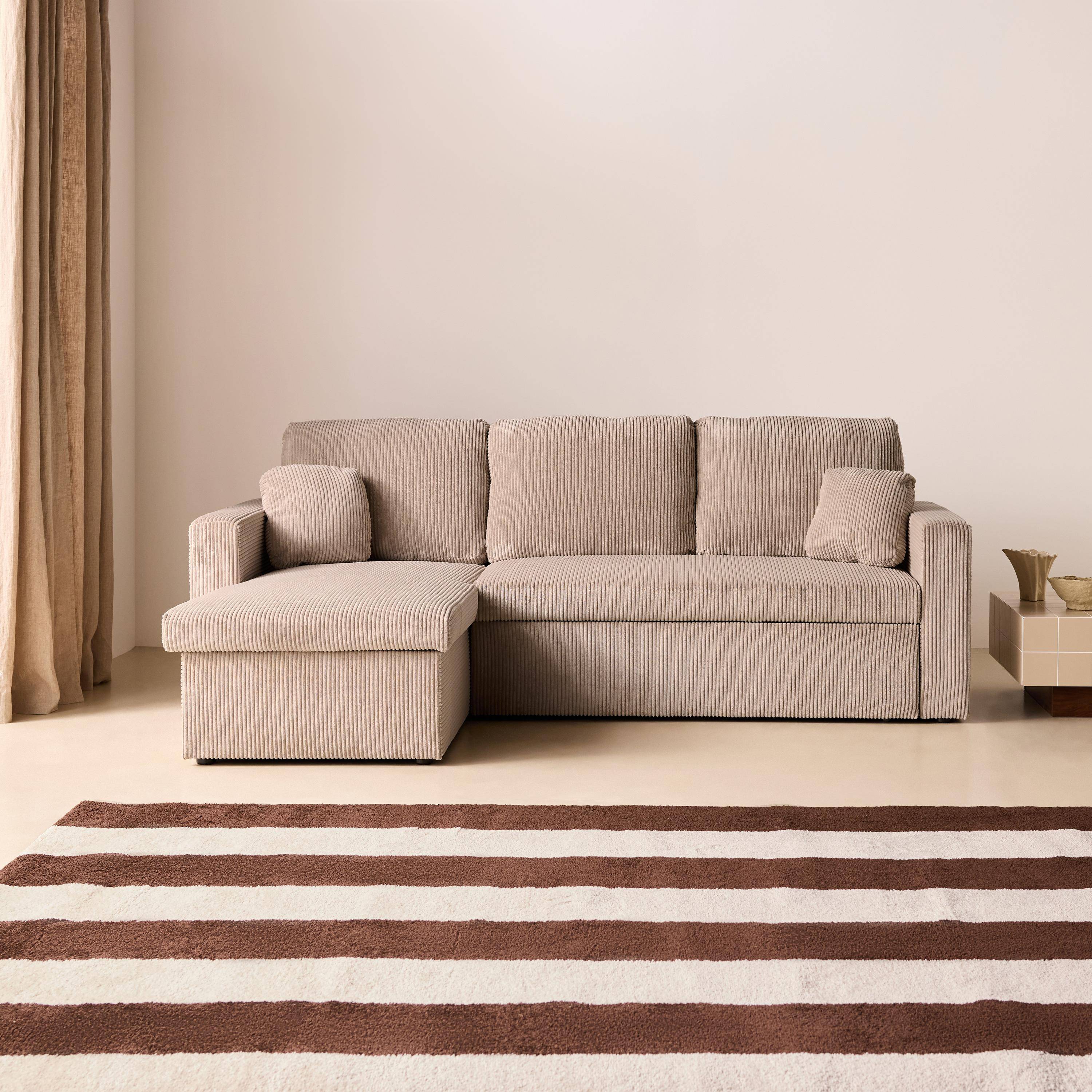 Indoor rug with brown and white stripes 120x160cm - Pablo Photo1