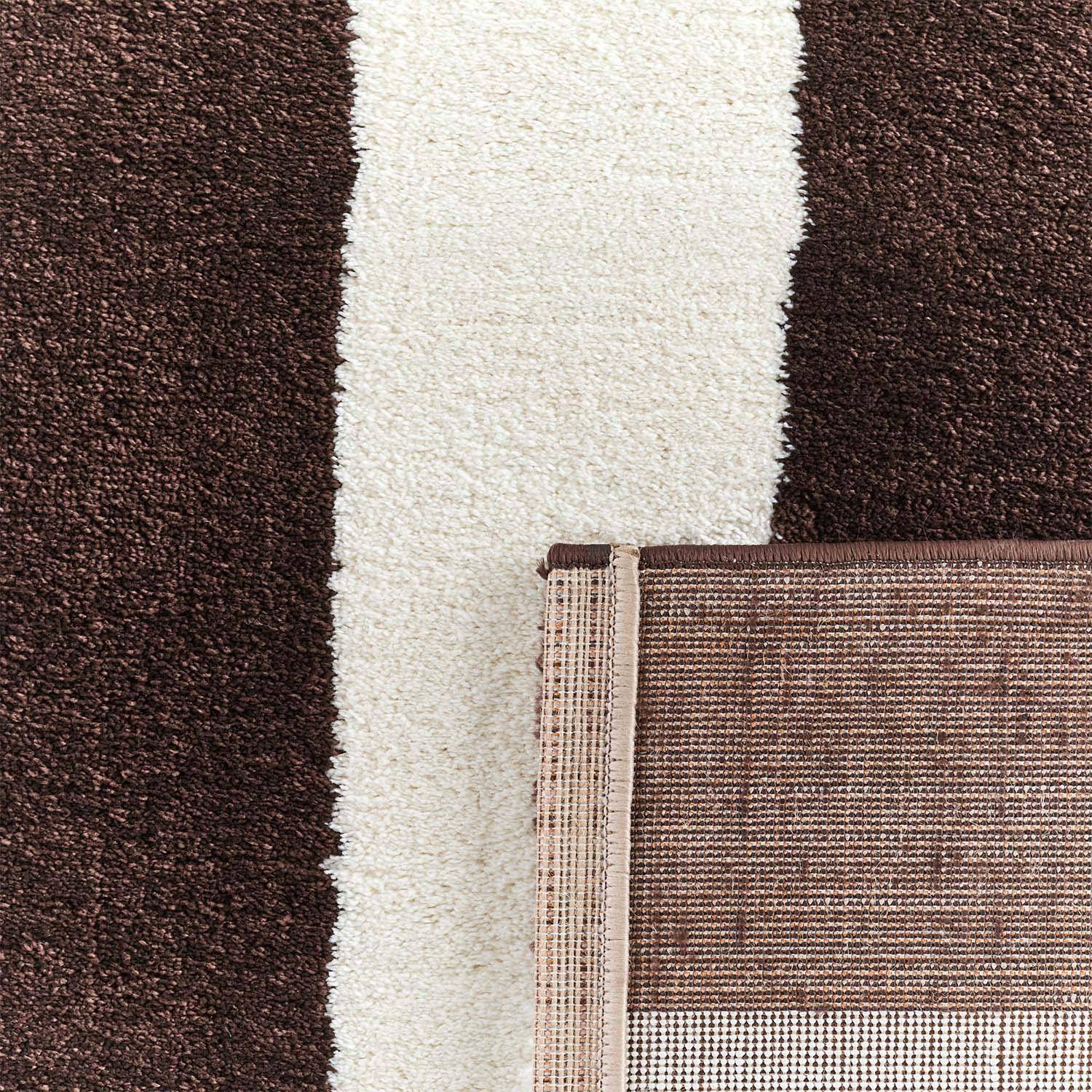 Indoor rug with brown and white stripes 120x160cm - Pablo,sweeek,Photo4