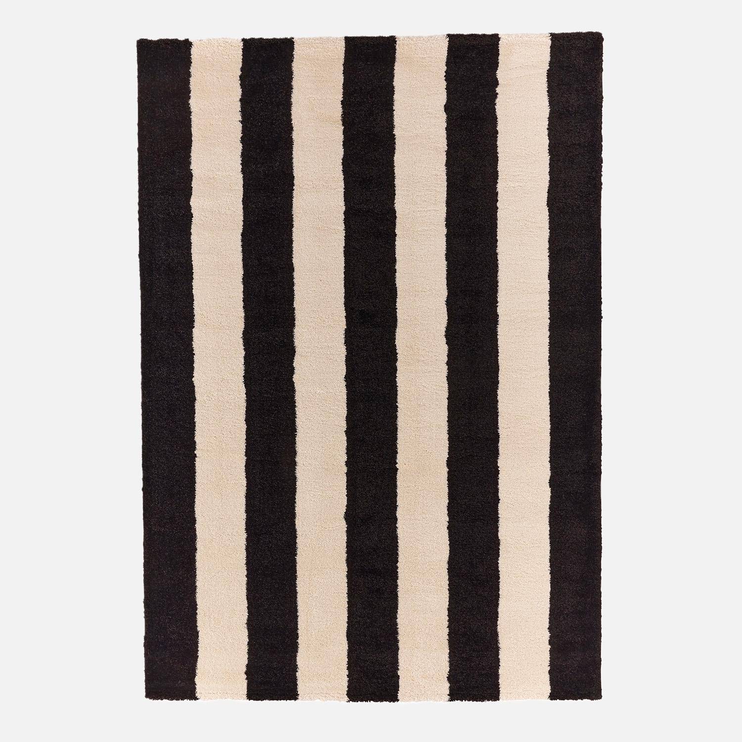 Tapis intérieur rayures noir et blanc 120x160cm - Pablo Photo2