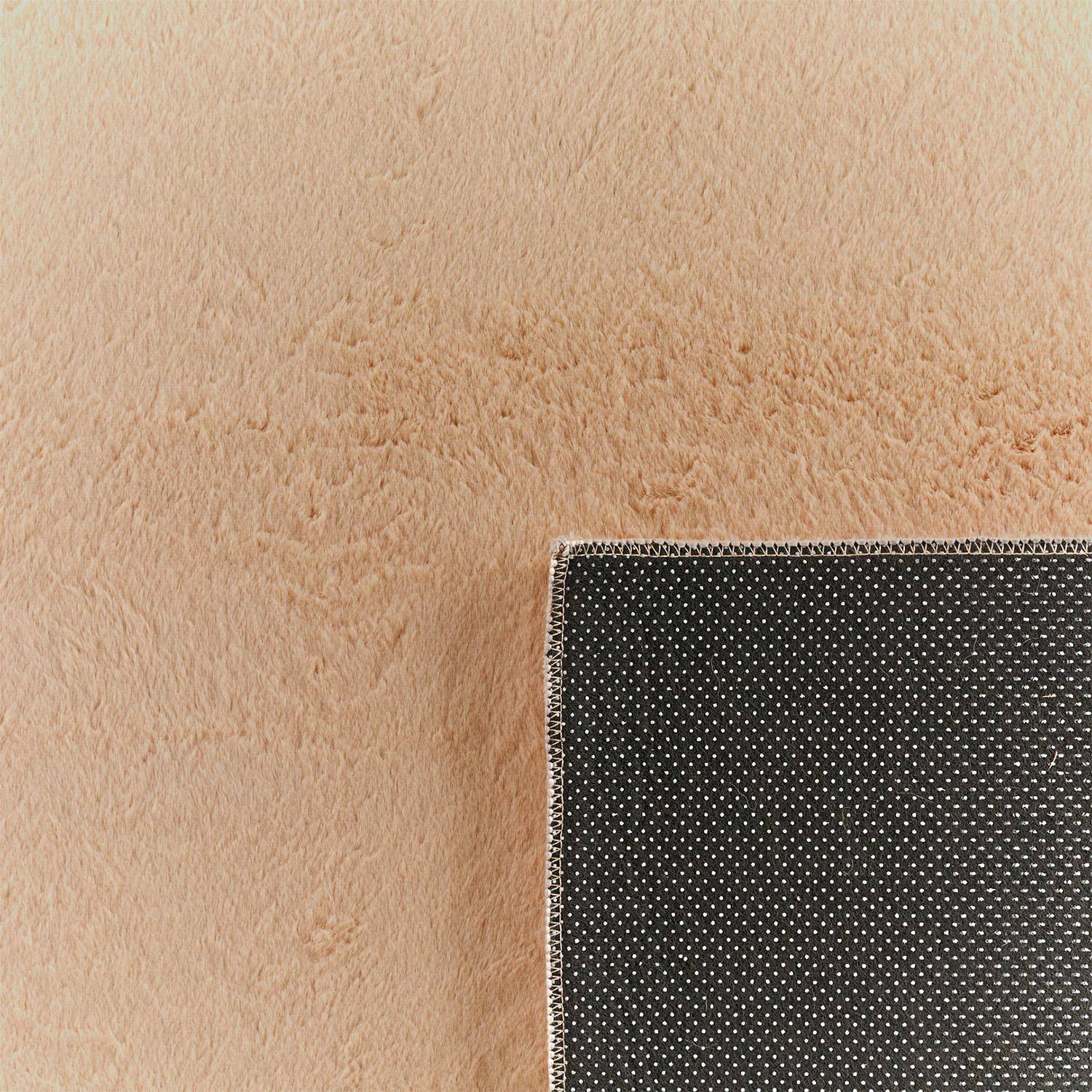 Beige effen vloerkleed voor binnen heel zacht 80x150cm - Oscaria Photo3