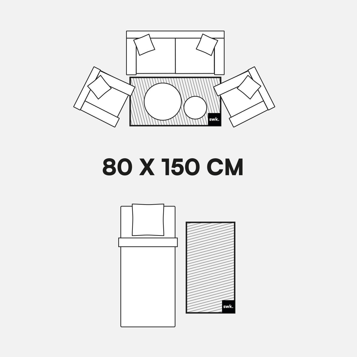 Grijs effen vloerkleed voor binnen heel zacht 80x150cm - Oscaria Photo4