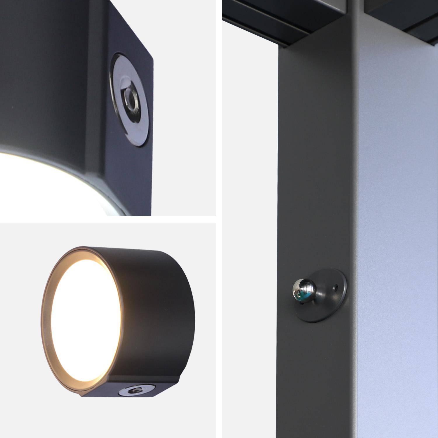 Set van 2 oplaadbare lampen voor jouw pergola antraciet - Lux,sweeek,Photo4