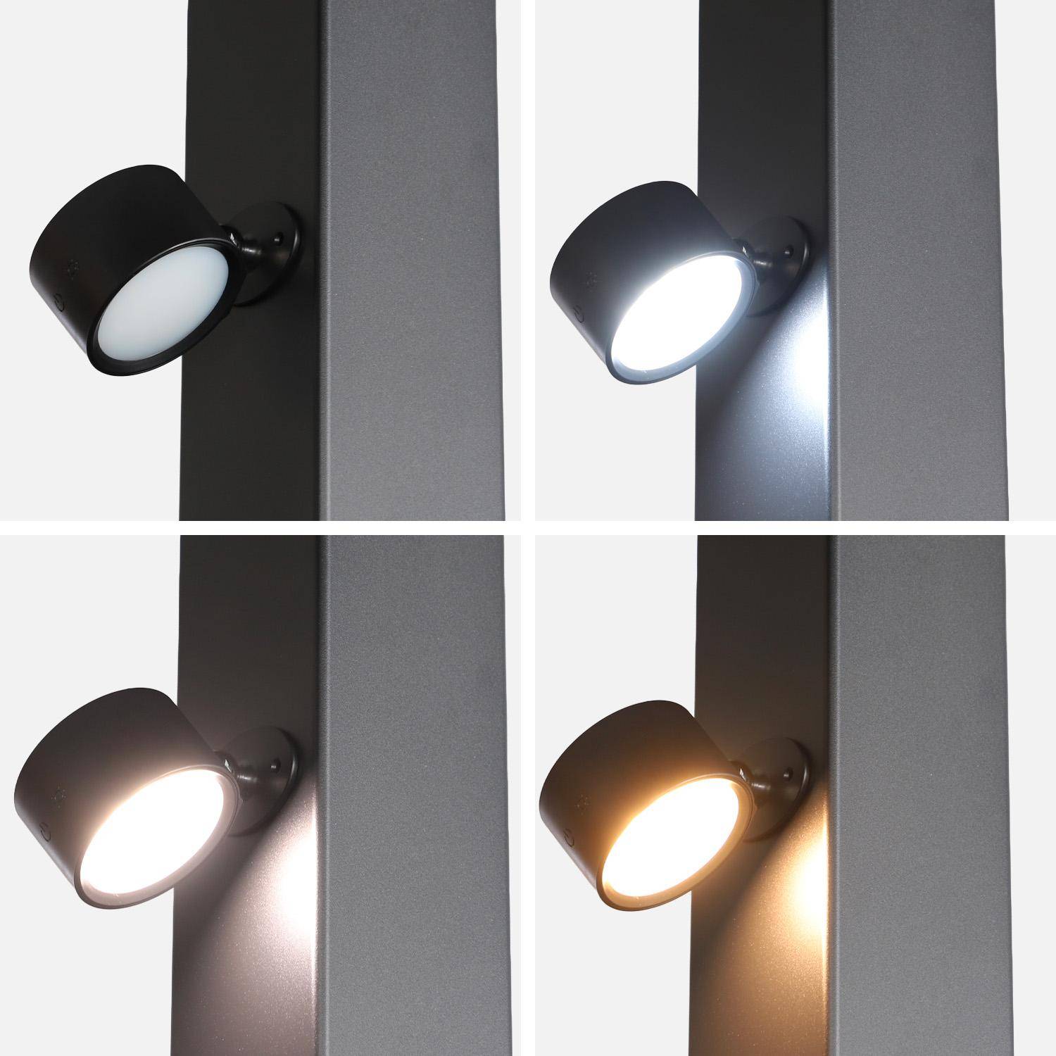 Conjunto de 2 lâmpadas recarregáveis para pérgola Preto - 7.5x4.7x10.2 cm,sweeek,Photo2