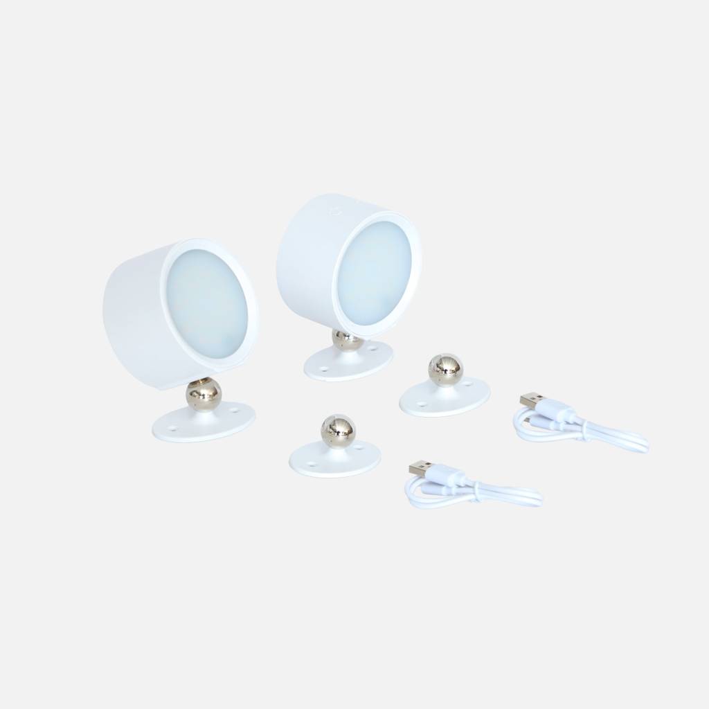 Conjunto de 2 lâmpadas recarregáveis para pérgola, Branco