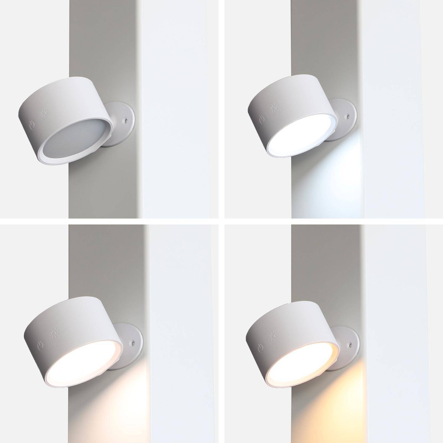 Conjunto de 2 lâmpadas recarregáveis para pérgola Branco - 7.5x4.7x10.2 cm Photo2