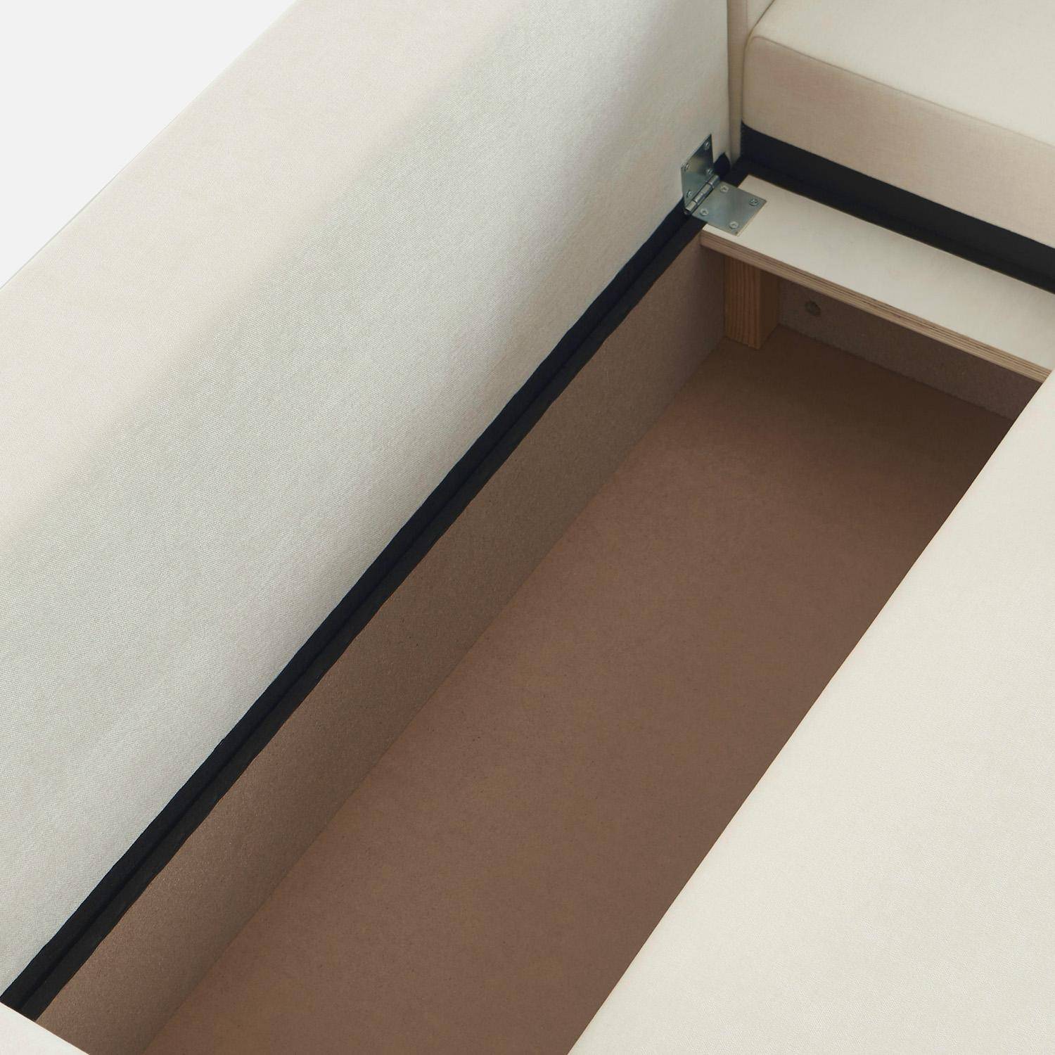 Canapé d'angle réversible, convertible, 3 places tissu avec coffre crème - Berlin Photo5