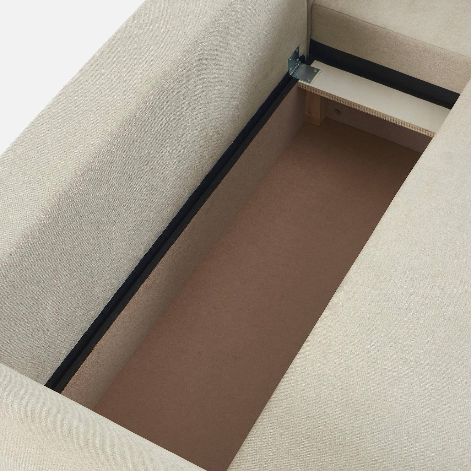 Canapé d'angle réversible, convertible, 3 places tissu avec coffre beige - Berlin Photo5