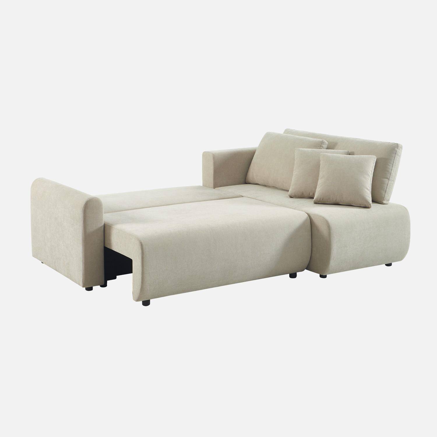 Canapé d'angle réversible, convertible, 3 places tissu avec coffre beige - Berlin,sweeek,Photo4