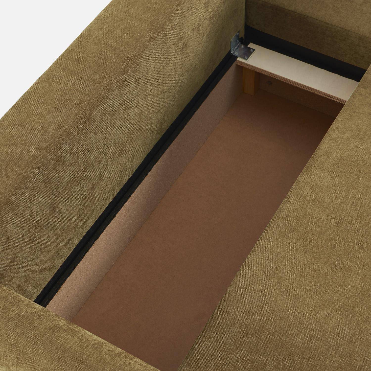 Canapé d'angle réversible, convertible, 3 places tissu avec coffre ocre - Berlin Photo5