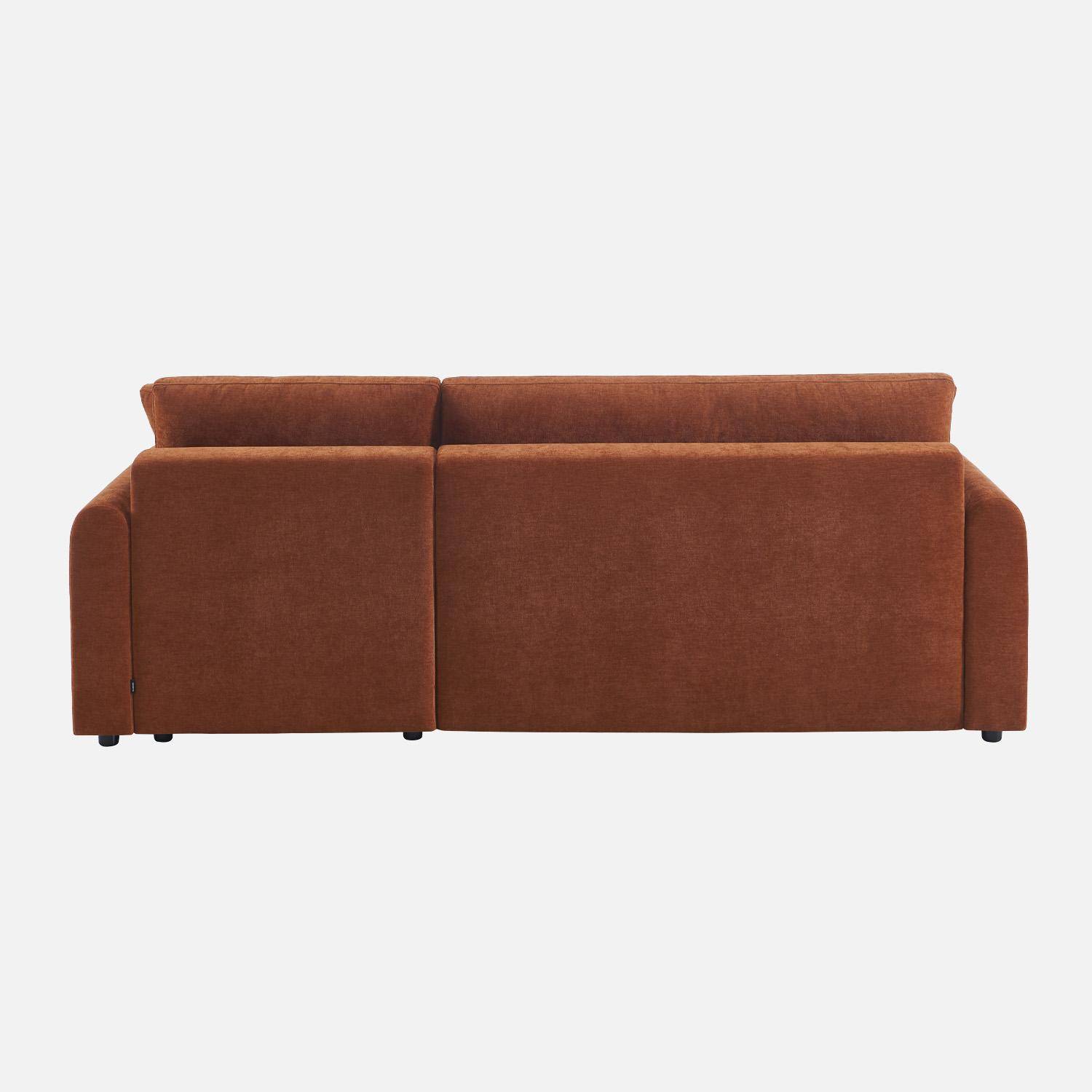 Canapé d'angle réversible, convertible, 3 places tissu avec coffre terracotta - Berlin,sweeek,Photo4