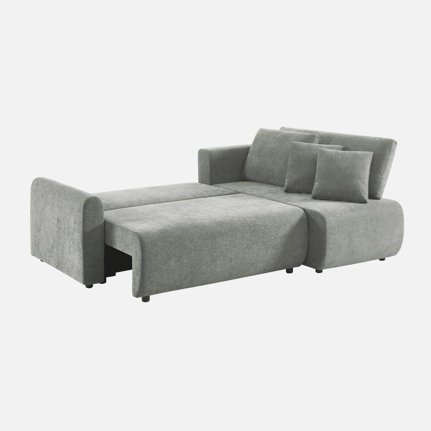 Canapé d'angle réversible, convertible, 3 places tissu avec coffre gris - Berlin Photo4