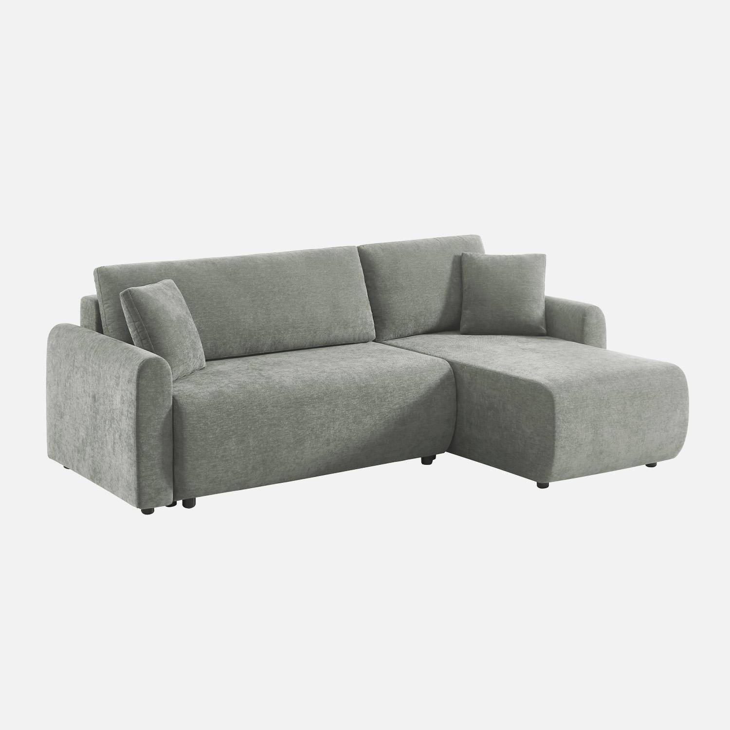 Canapé d'angle réversible, convertible, 3 places tissu avec coffre gris - Berlin,sweeek,Photo2