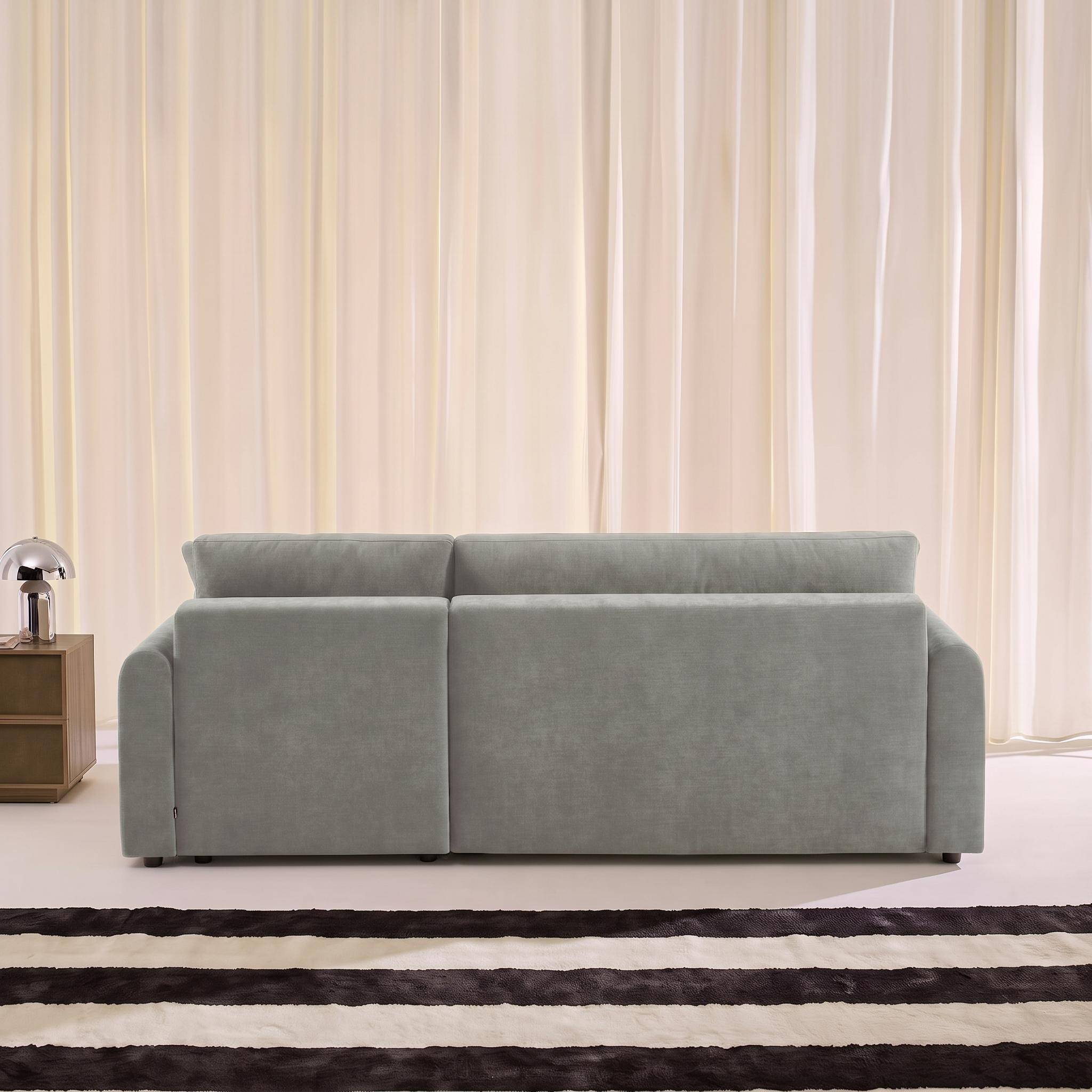 Canapé d'angle réversible, convertible, 3 places tissu avec coffre gris - Berlin Photo3