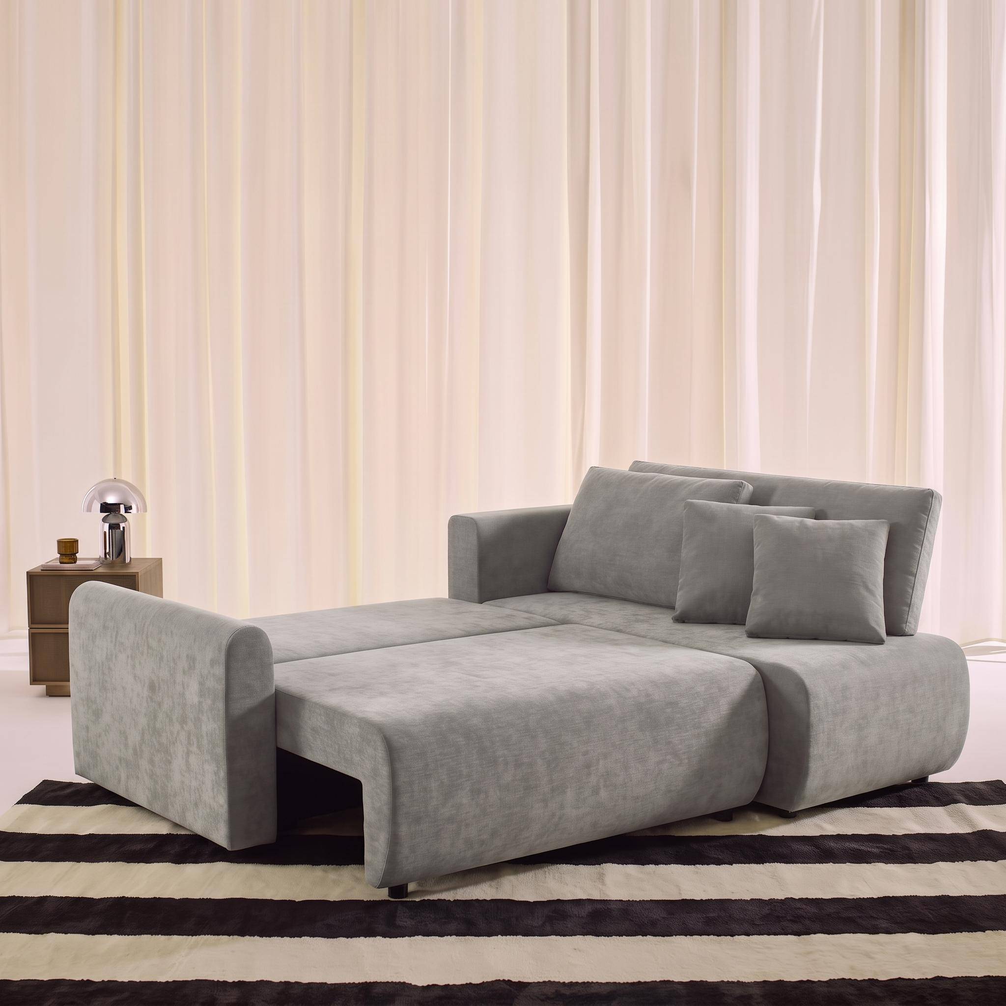 Canapé d'angle réversible, convertible, 3 places tissu avec coffre gris - Berlin Photo5