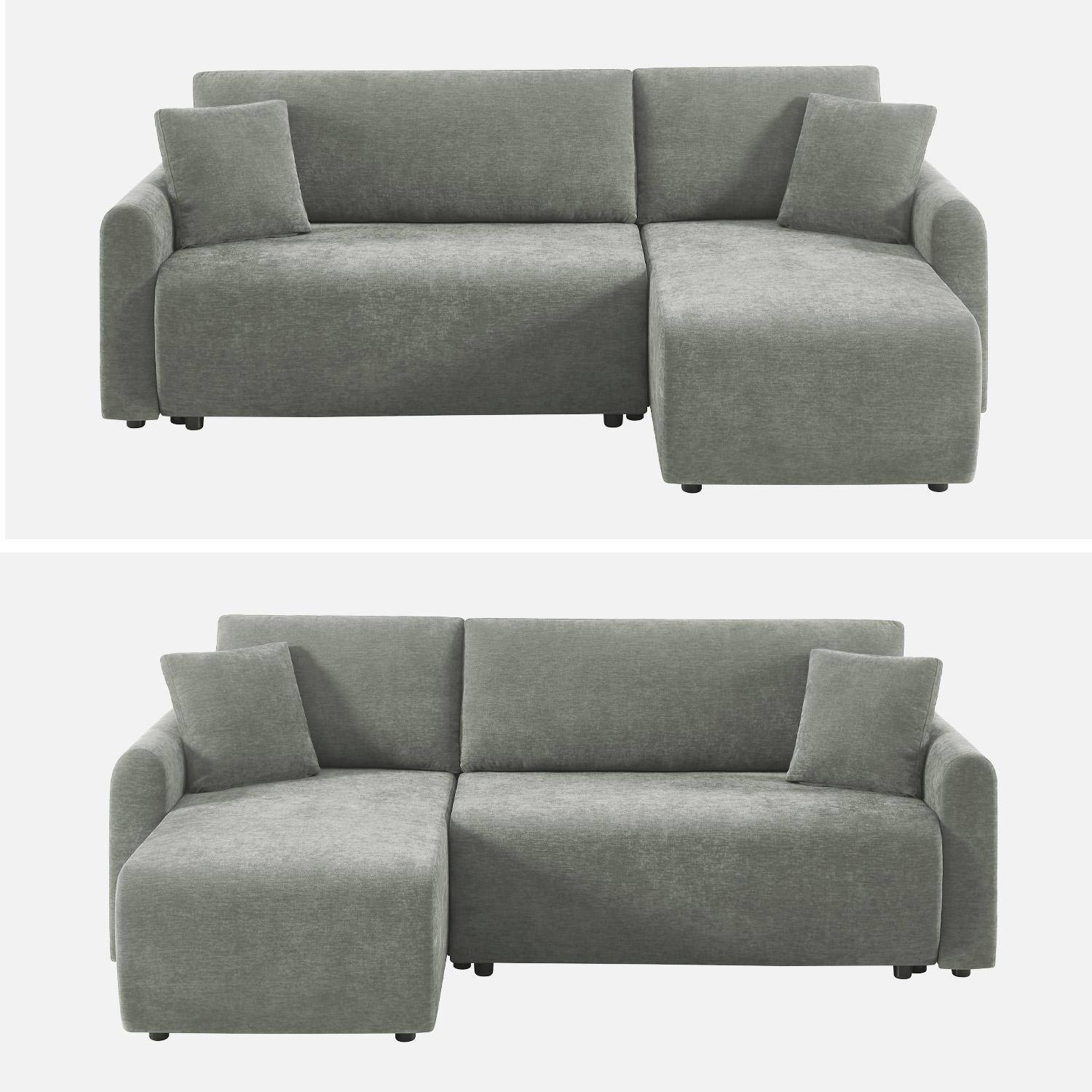 Canapé d'angle réversible, convertible, 3 places tissu avec coffre gris - Berlin,sweeek,Photo2