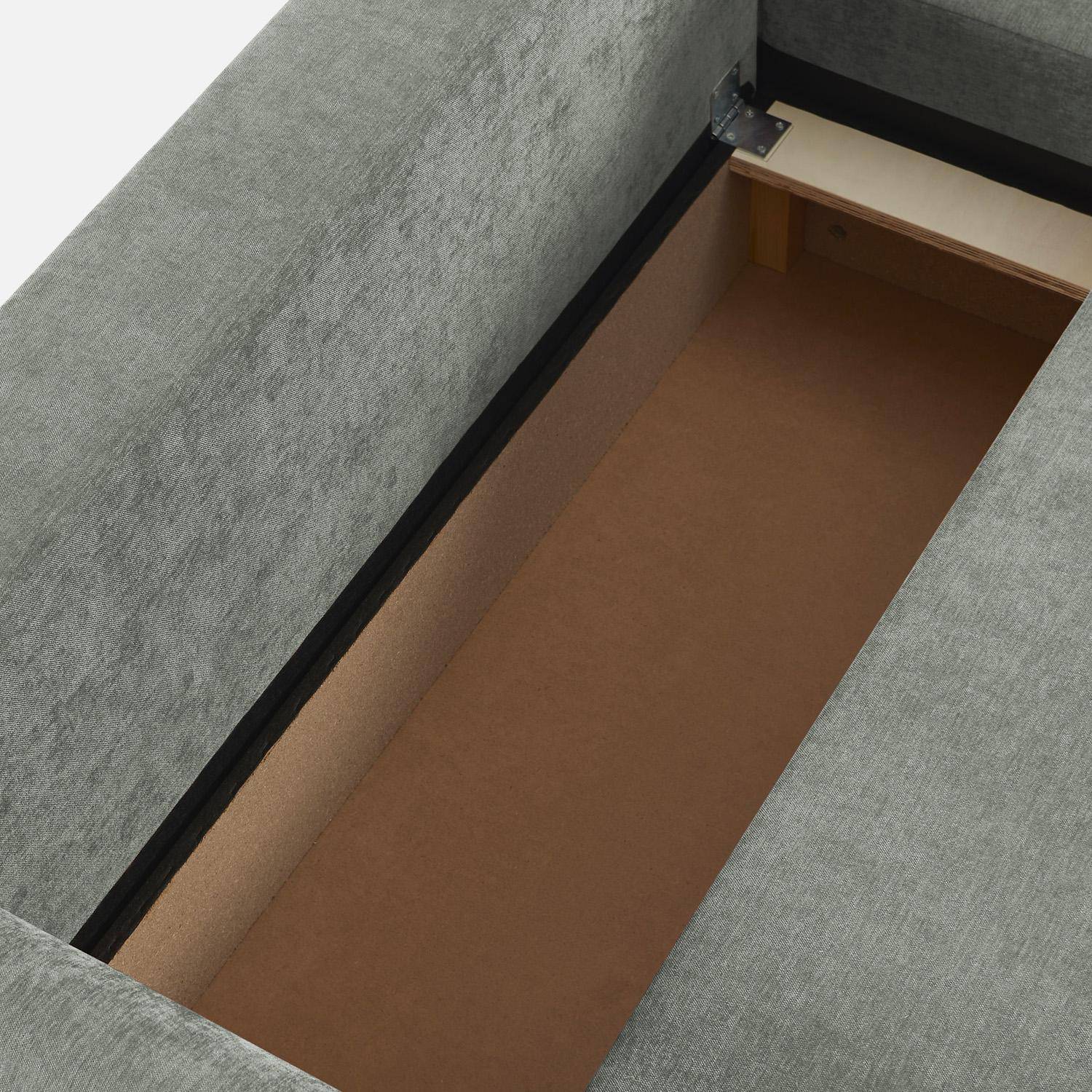 Canapé d'angle réversible, convertible, 3 places tissu avec coffre gris - Berlin,sweeek,Photo5