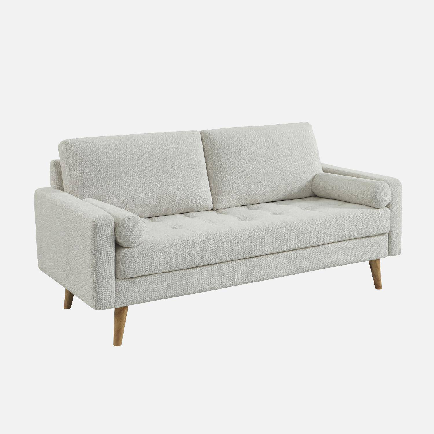 Divano in ciniglia trapuntato, 3 posti Bianco - 178x82.5x83 cm,sweeek,Photo2