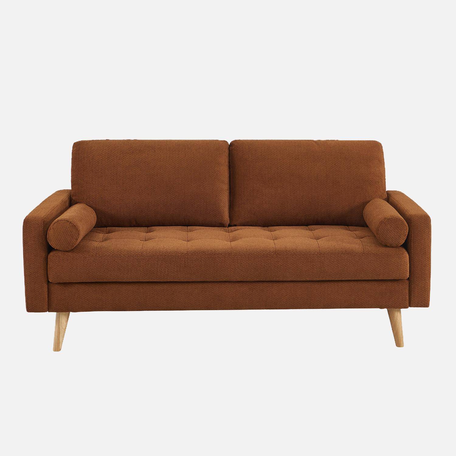 Divano in ciniglia trapuntato, 3 posti Terracotta - 178x82.5x83 cm,sweeek,Photo2