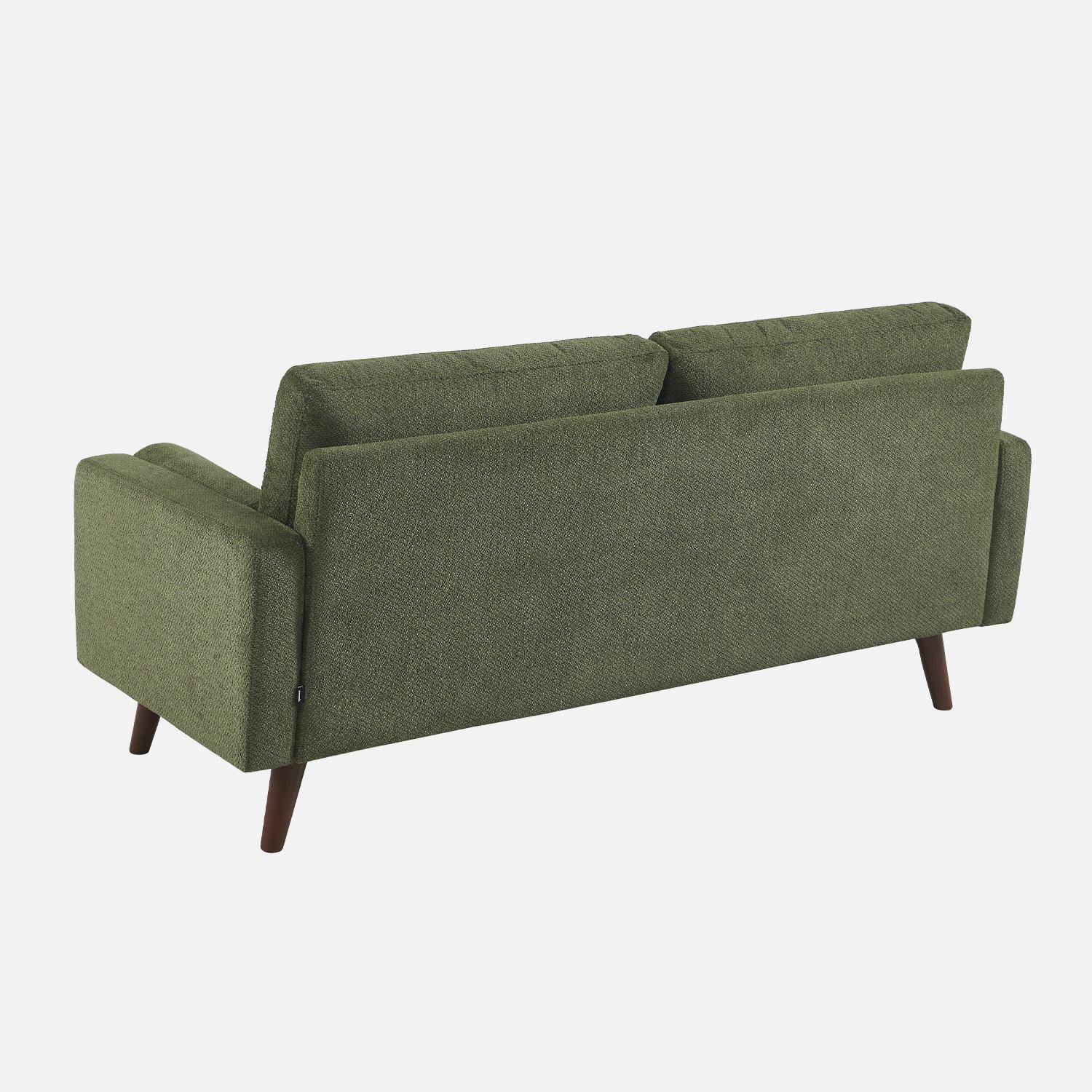 Divano in ciniglia trapuntato, 3 posti Verde kaki - 178x82.5x83 cm Photo3