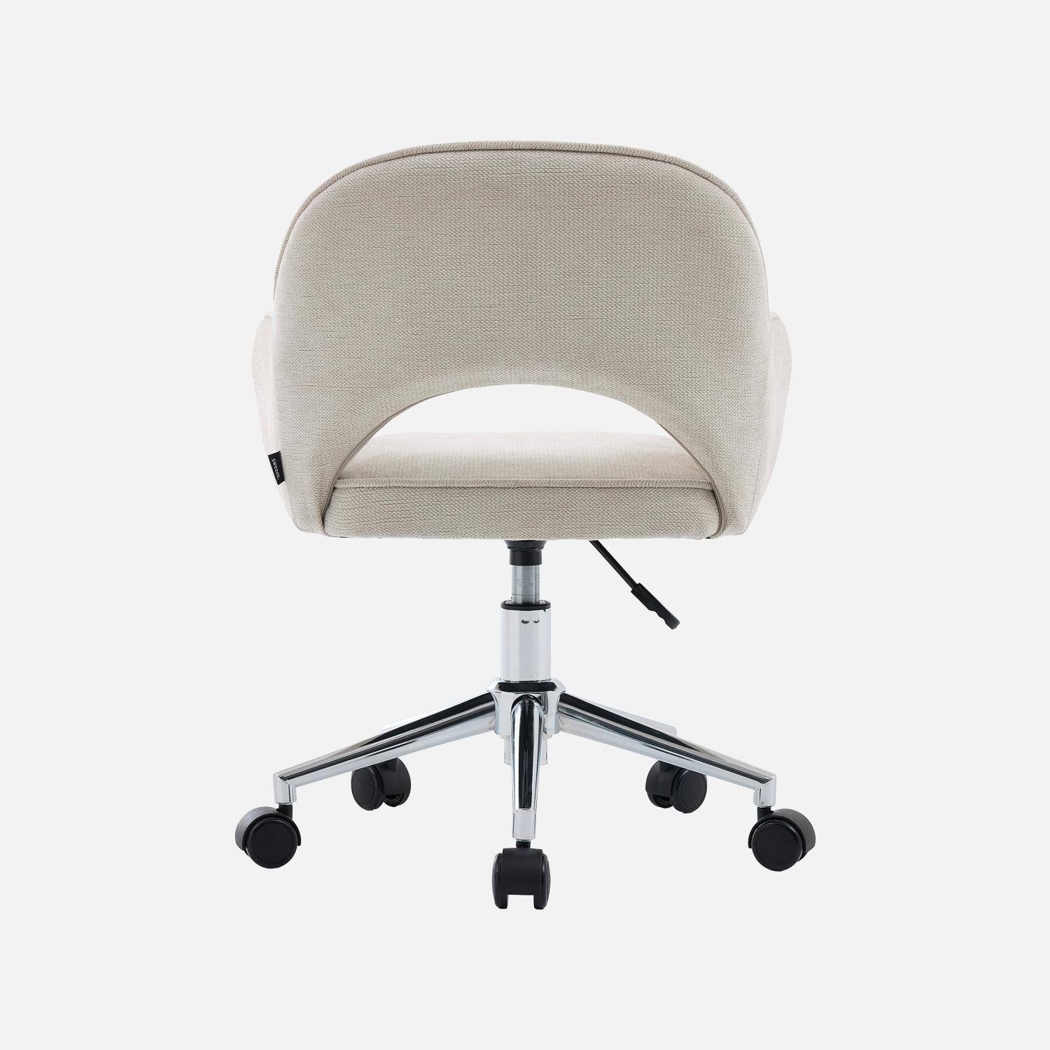 Silla de oficina infantil con ruedas ajustable, Jim kids, Beige, 51x52x72 cm,sweeek,Photo4
