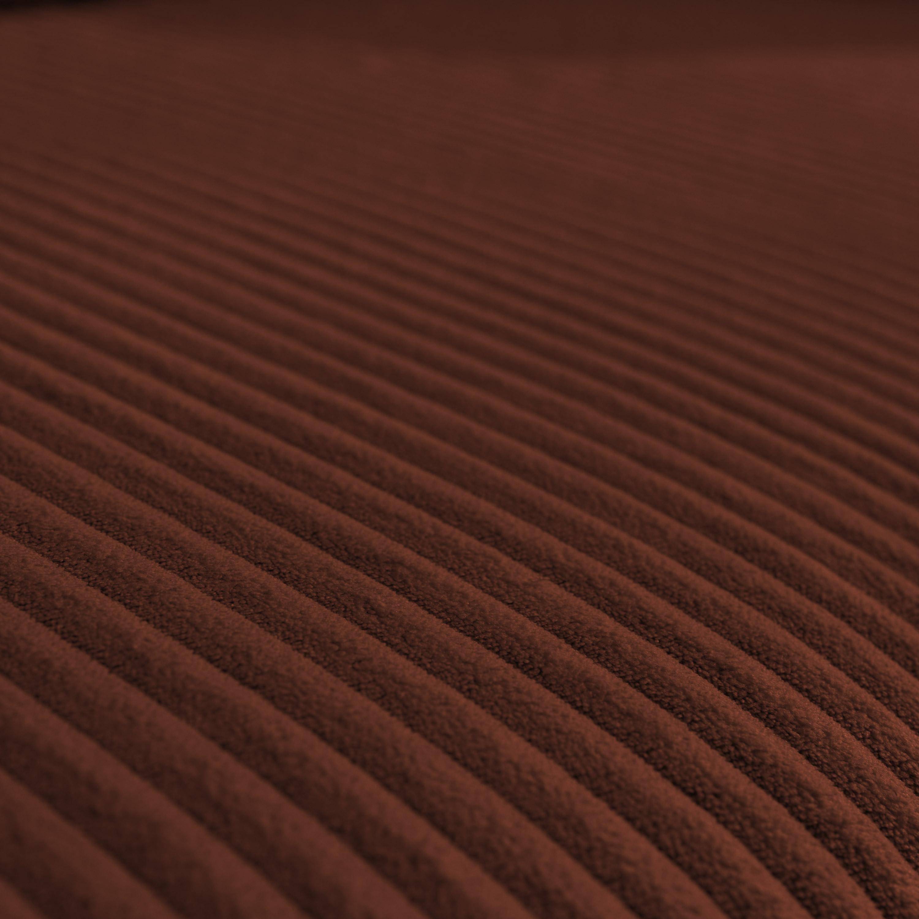 Canapé d'angle convertible réversible 3 places velours côtelé brique avec coffre de rangement - Almo Photo7