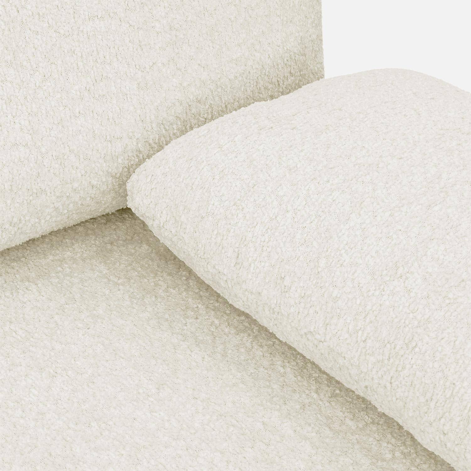 Banquette convertible 3 places bouclette avec coffre de rangement blanc cassé - L 192 x P 100 x H 81cm - Nelson,sweeek,Photo5