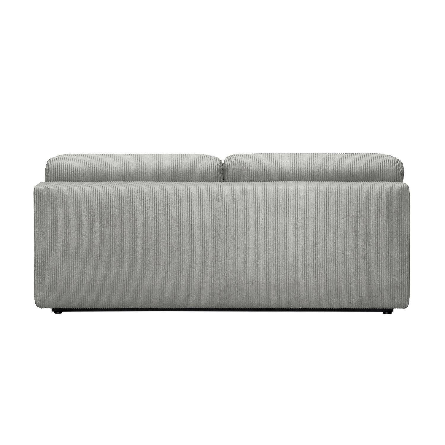 Banquette convertible 3 places velours côtelé gris clair avec coffre de rangement - L 192 x P 100 x H 81cm - Nelson Photo8