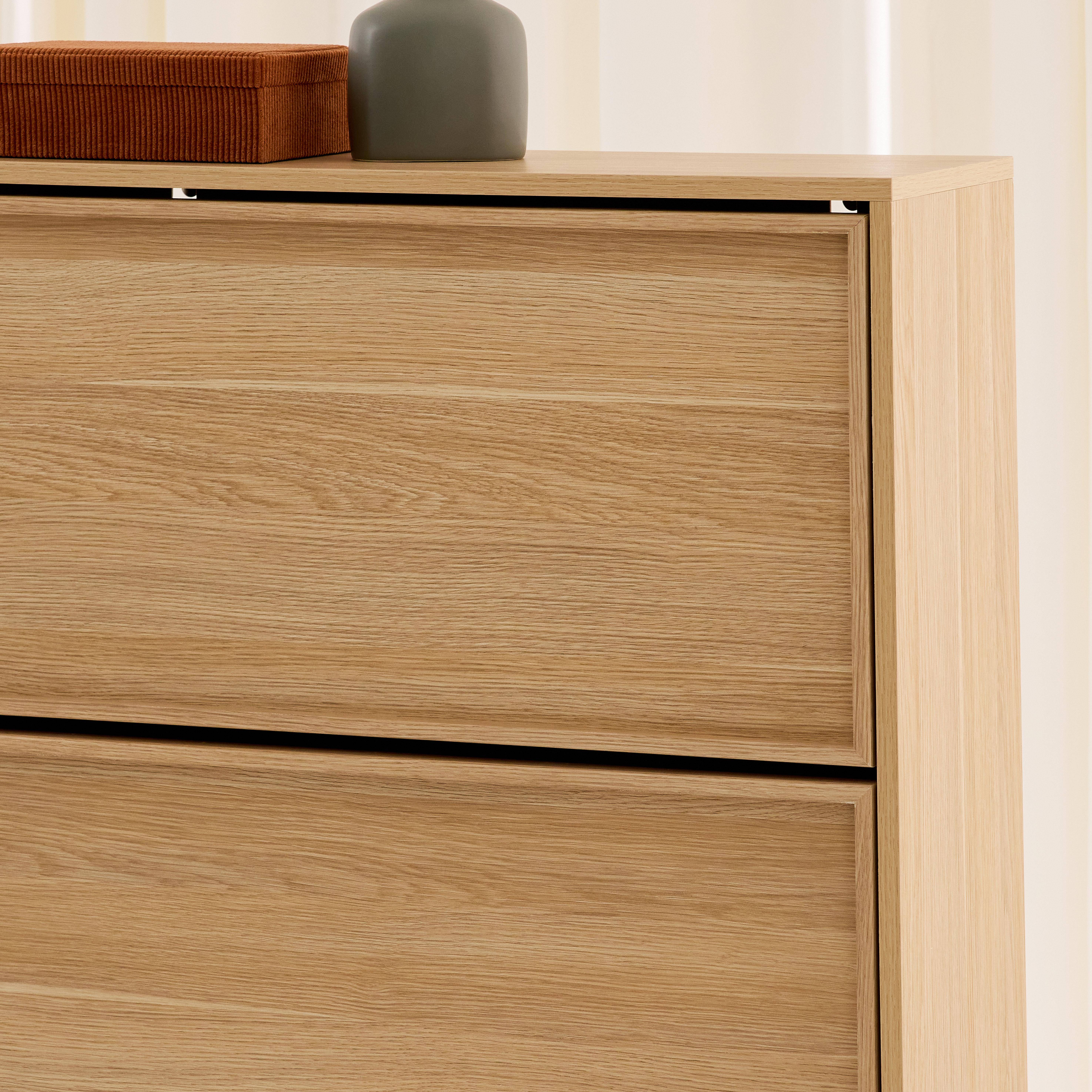 Schoenenkast in houtdecor met 3 kleplades naturel - Kuba Photo4