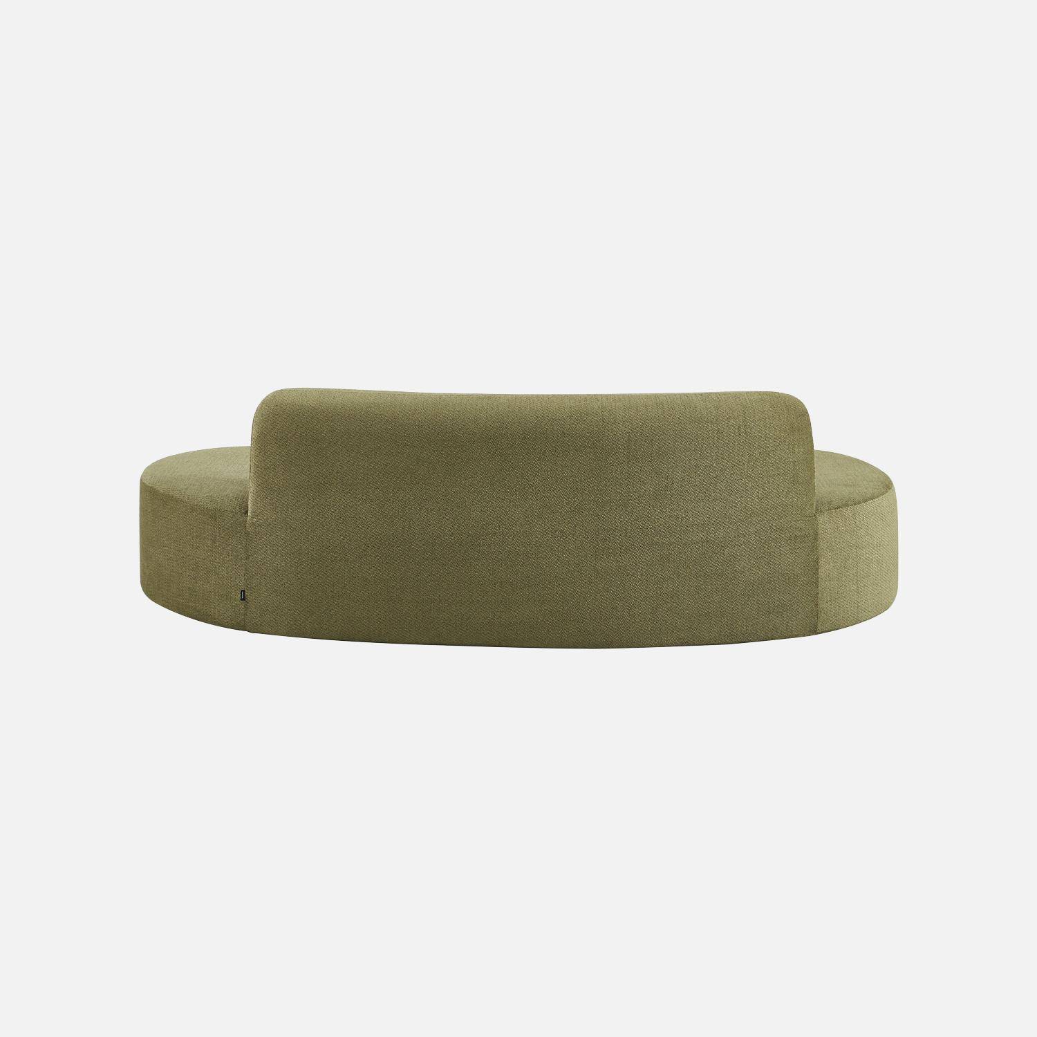 Kanapa przecinek organiczna 3-osobowa z szenilu khaki - Curv,sweeek,Photo4