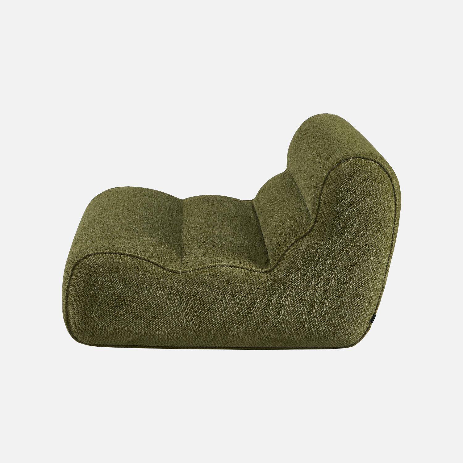 Chauffeuse tissu chenille 1 place kaki - Dario Photo3