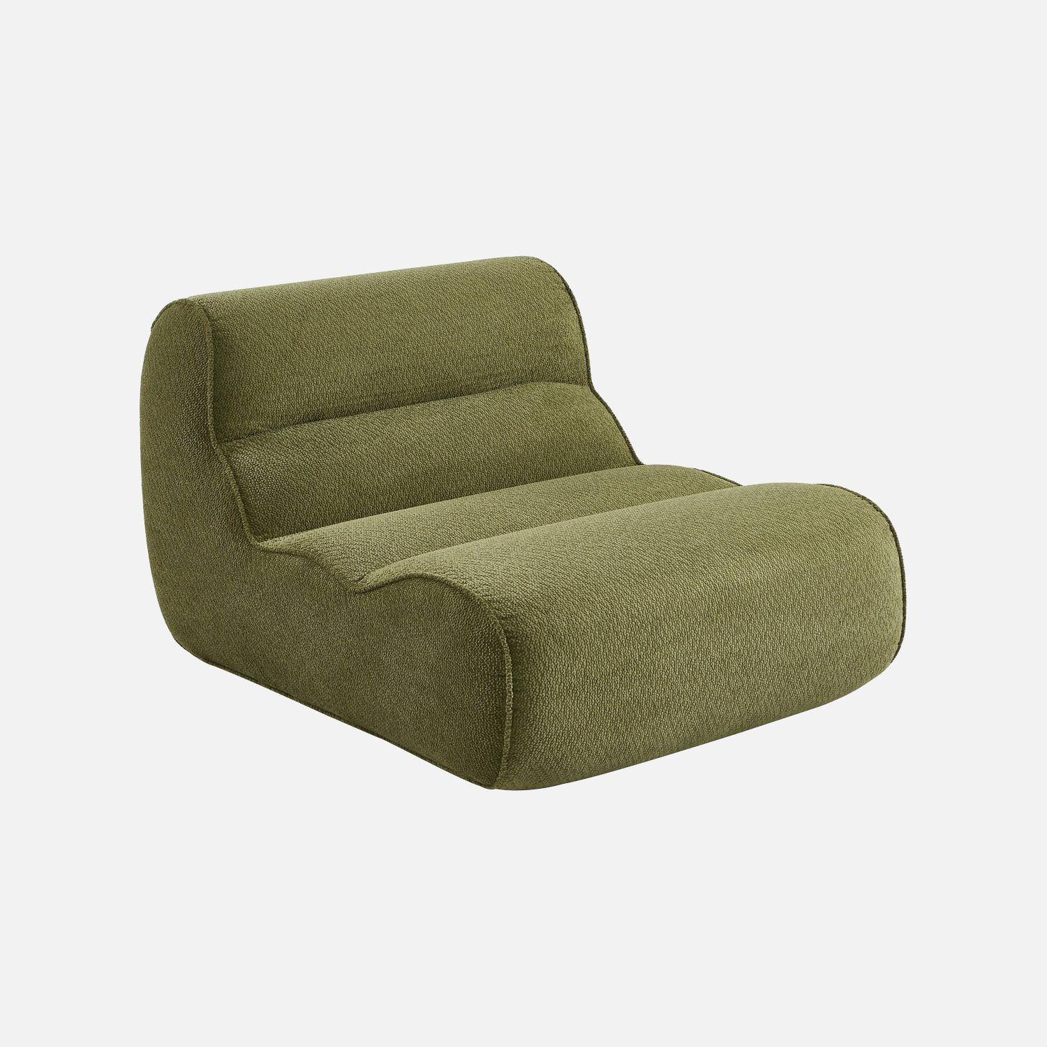 Chauffeuse tissu chenille 1 place kaki - Dario Photo1
