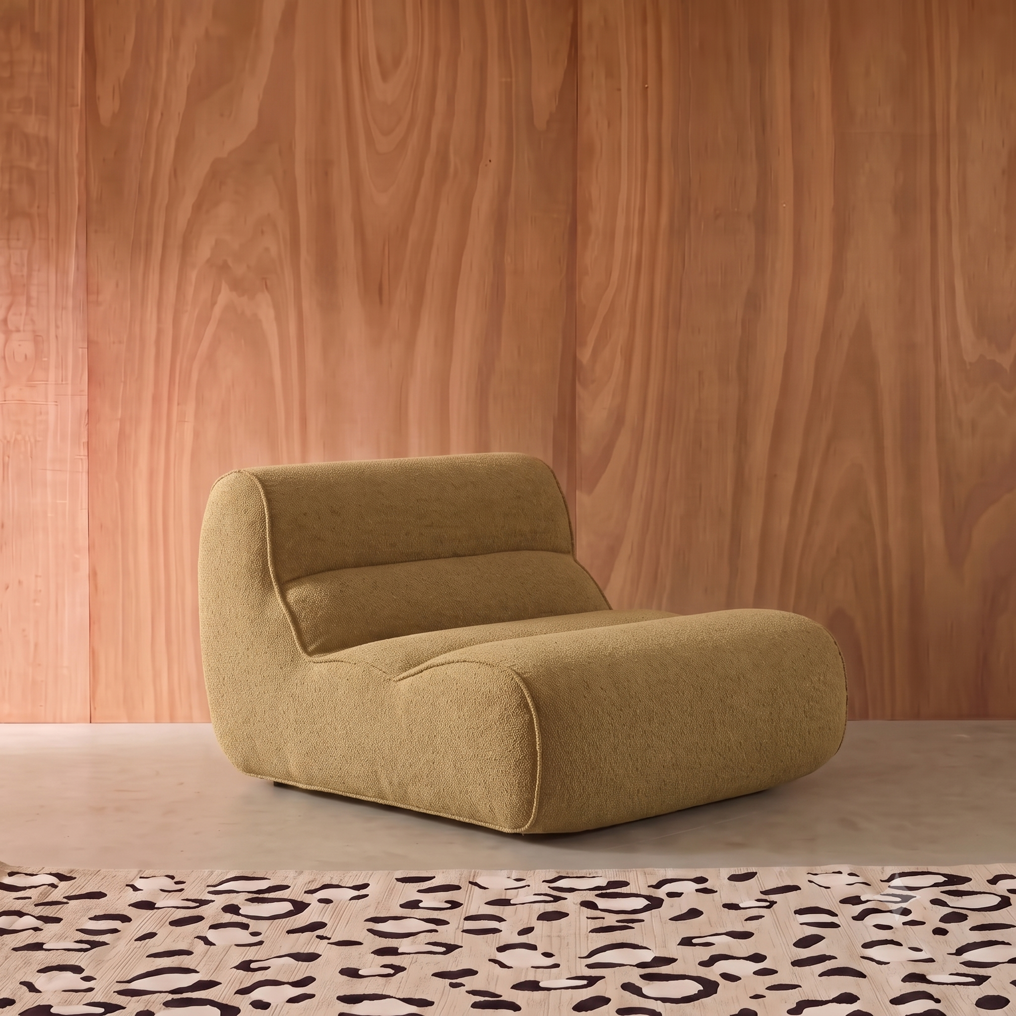 Chauffeuse tissu chenille 1 place vert olive - Dario Photo1