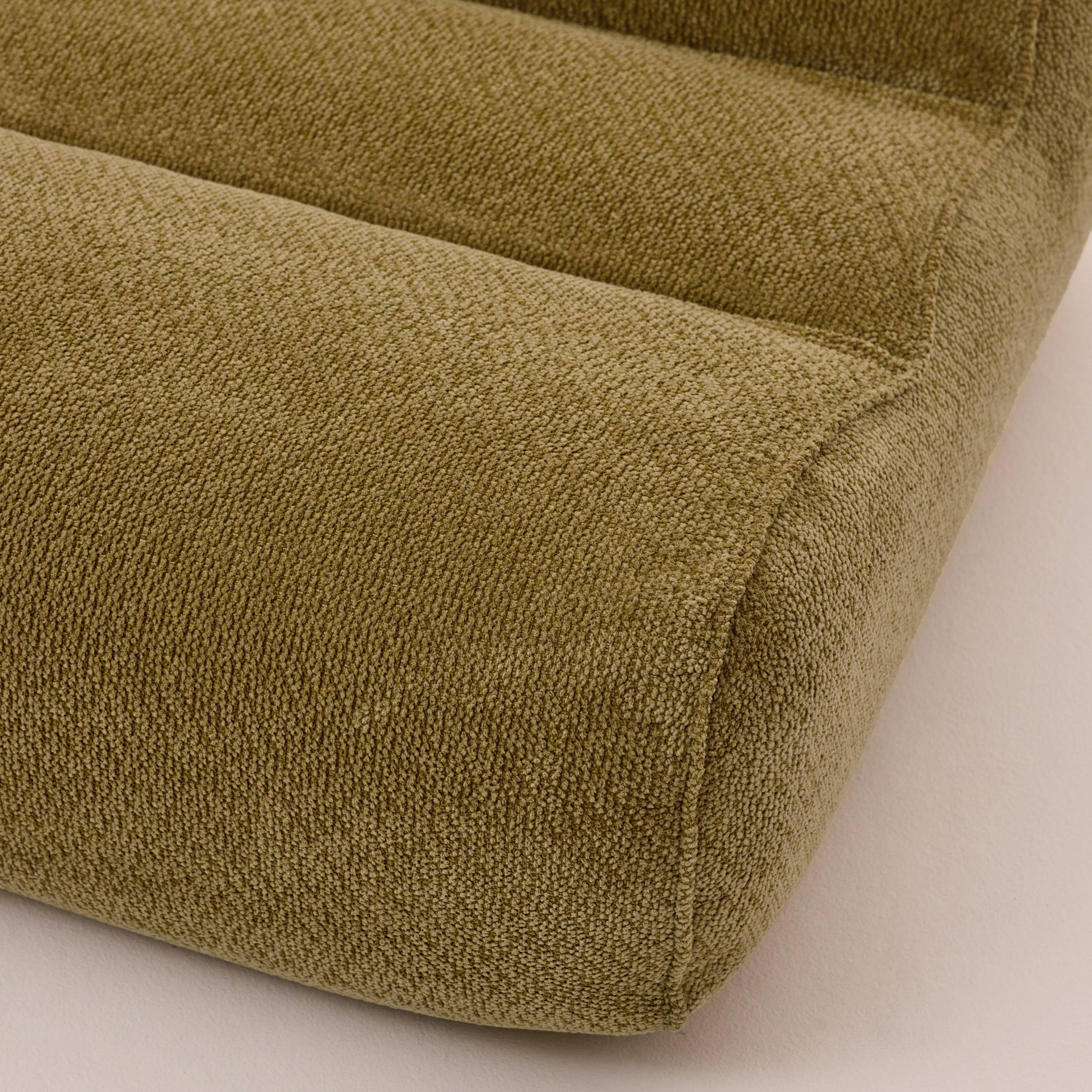 Chauffeuse tissu chenille 1 place vert olive - Dario Photo4